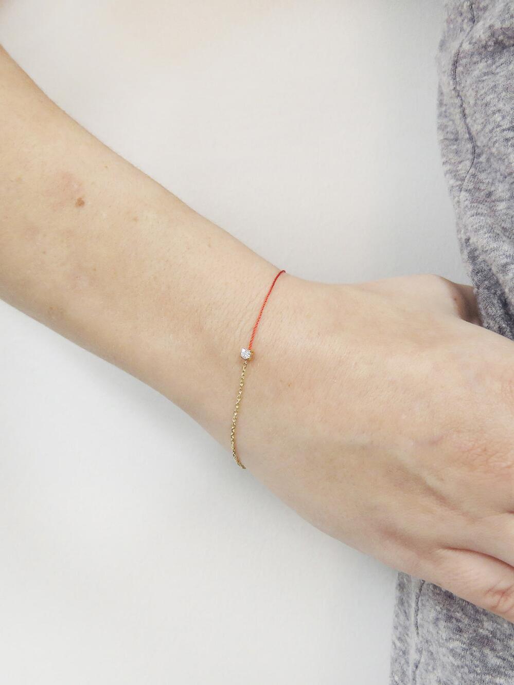 Lyst Redline Diamond Solitaire Double Chain And Red String Bracelet View Fullscreen