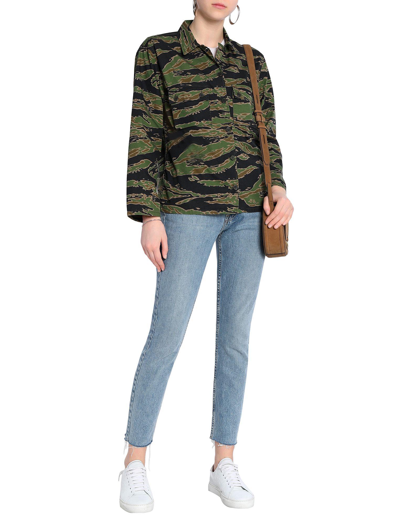 military green shirt with jeans