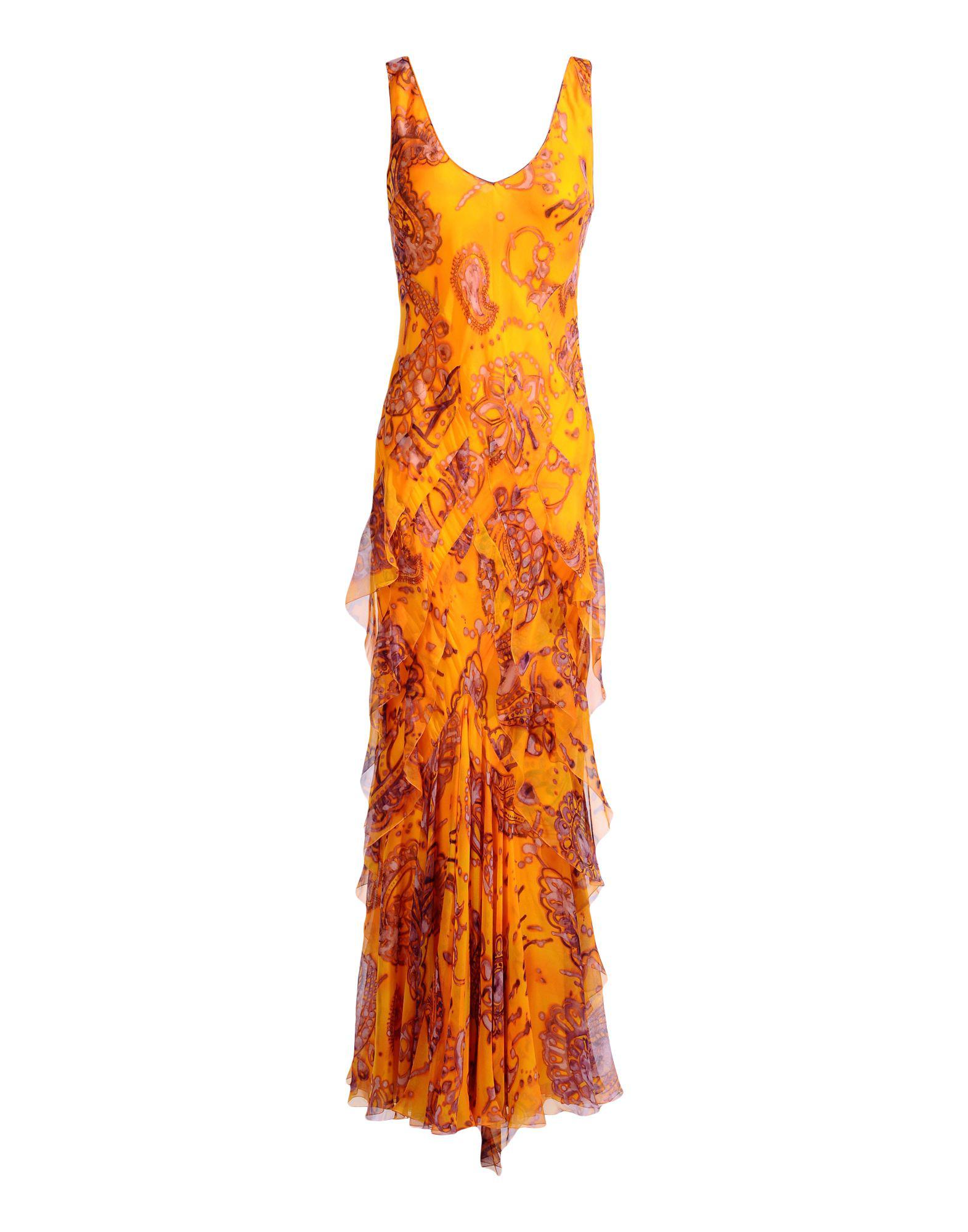 Lyst - John Galliano Long Dress in Orange