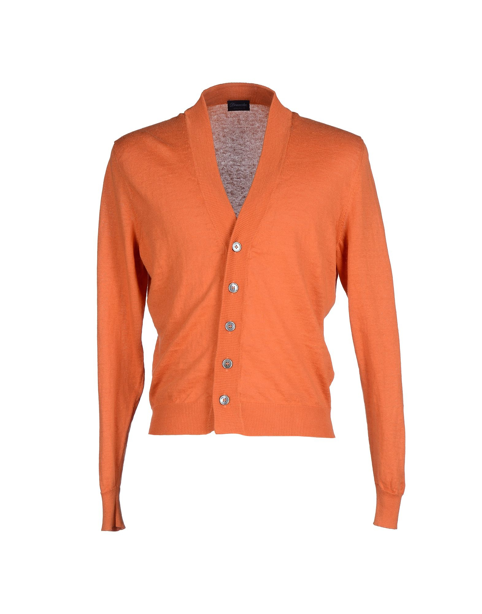 Lyst - Drumohr V-Neck Linen Cardigan in Orange for Men