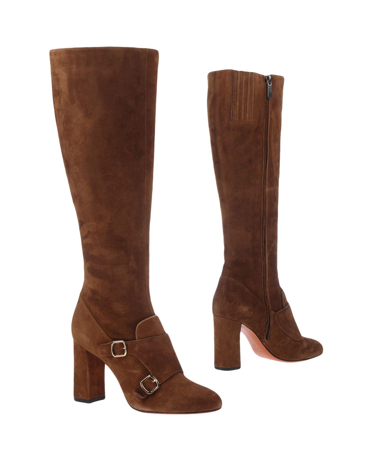 Santoni Leather Boots in Brown - Lyst