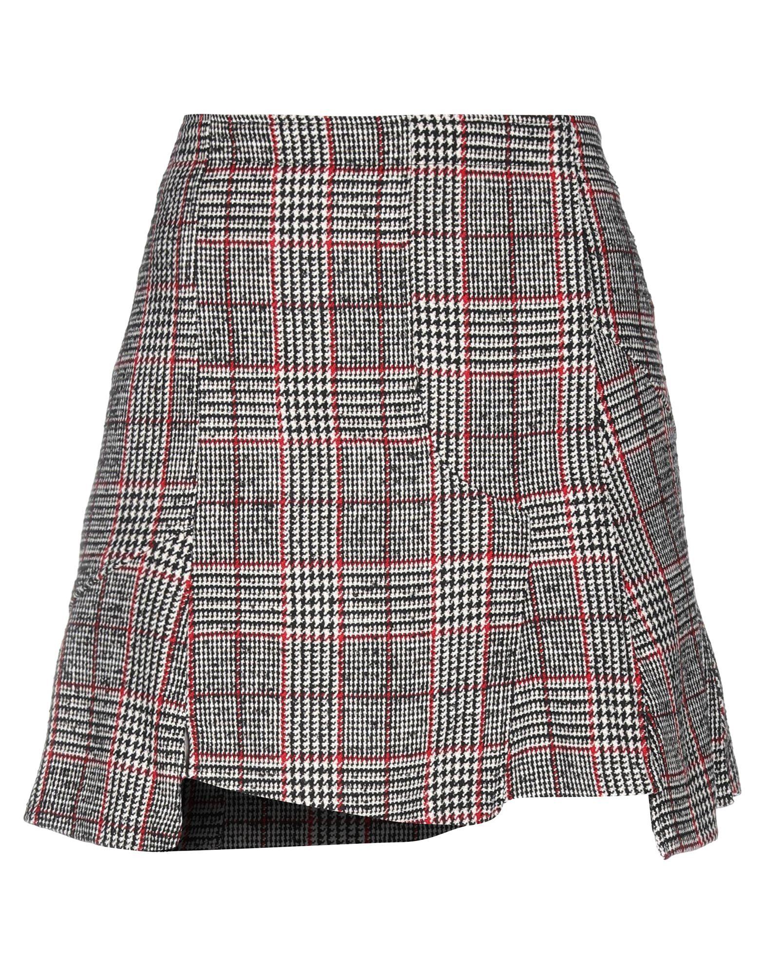 McQ Tweed Mini Skirt in Black - Lyst