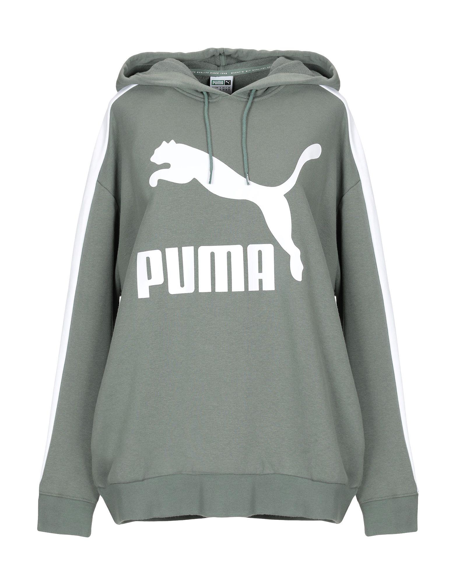 olive green puma sweatshirt