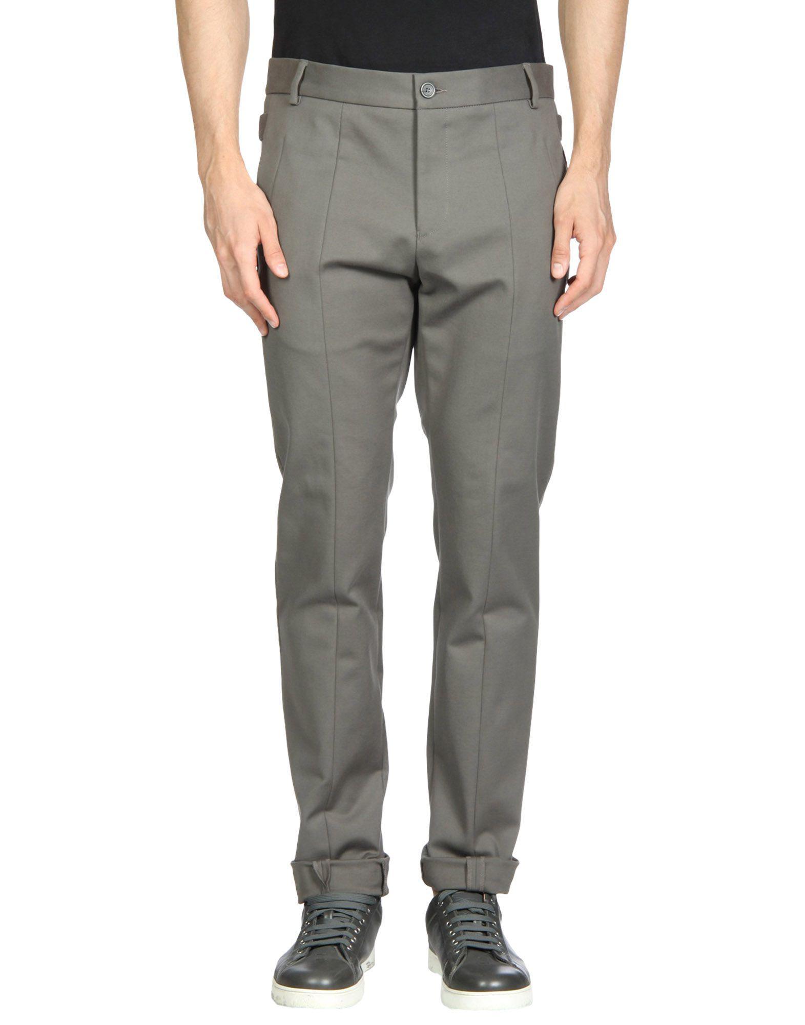 Emporio Armani Cotton Casual Pants in Lead (Gray) for Men - Lyst