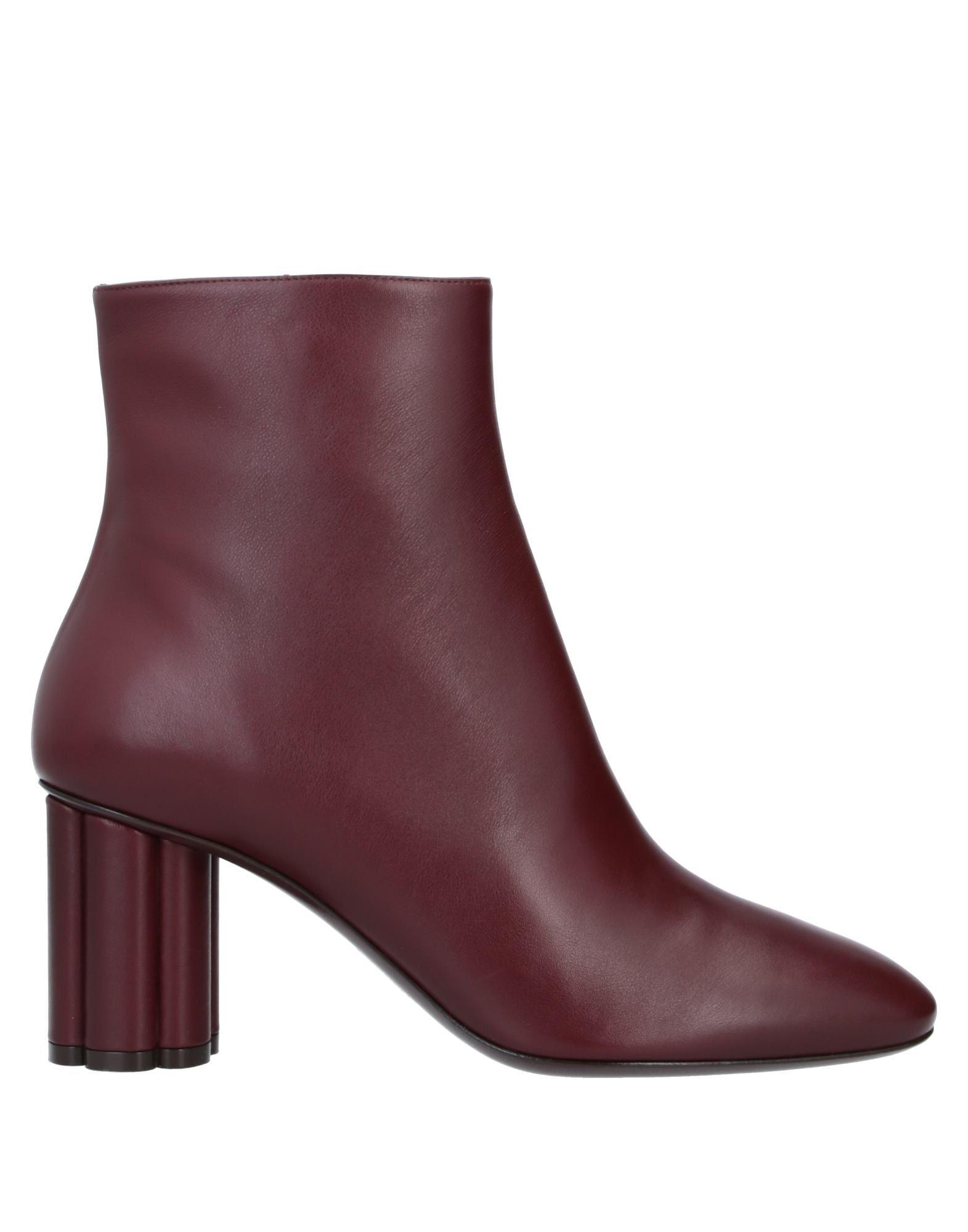 Ferragamo Leather Ankle Boots in Maroon (Purple) - Lyst