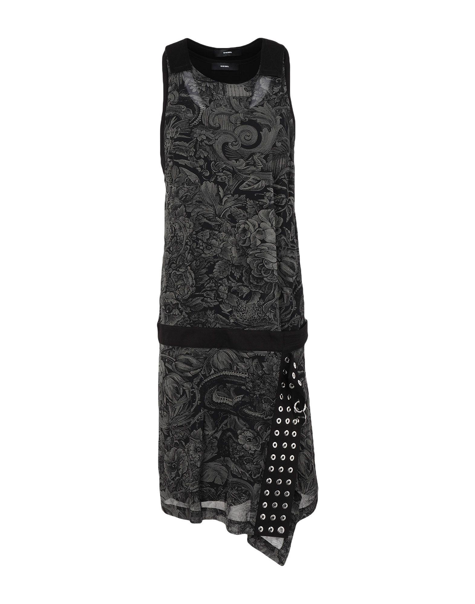 DIESEL Synthetic Knee-length Dress in Black - Lyst