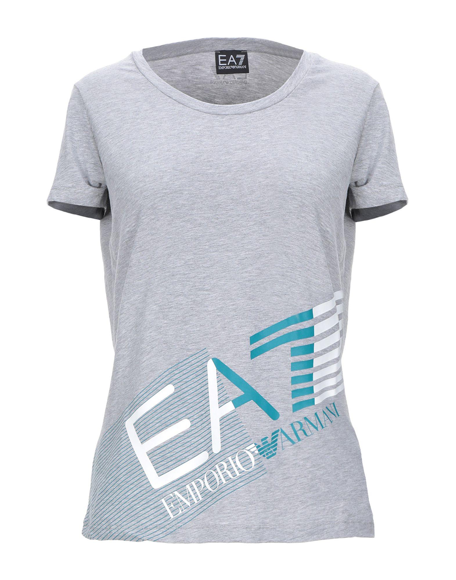 EA7 Cotton T-shirt in Light Grey (Gray) - Lyst