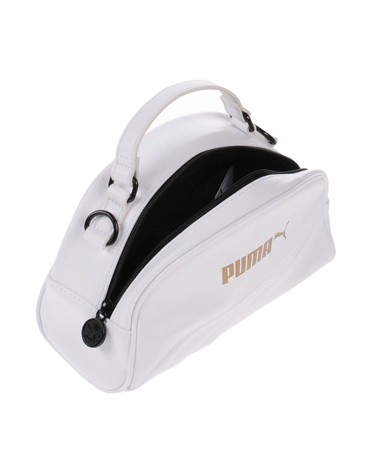 puma white and gold handbag