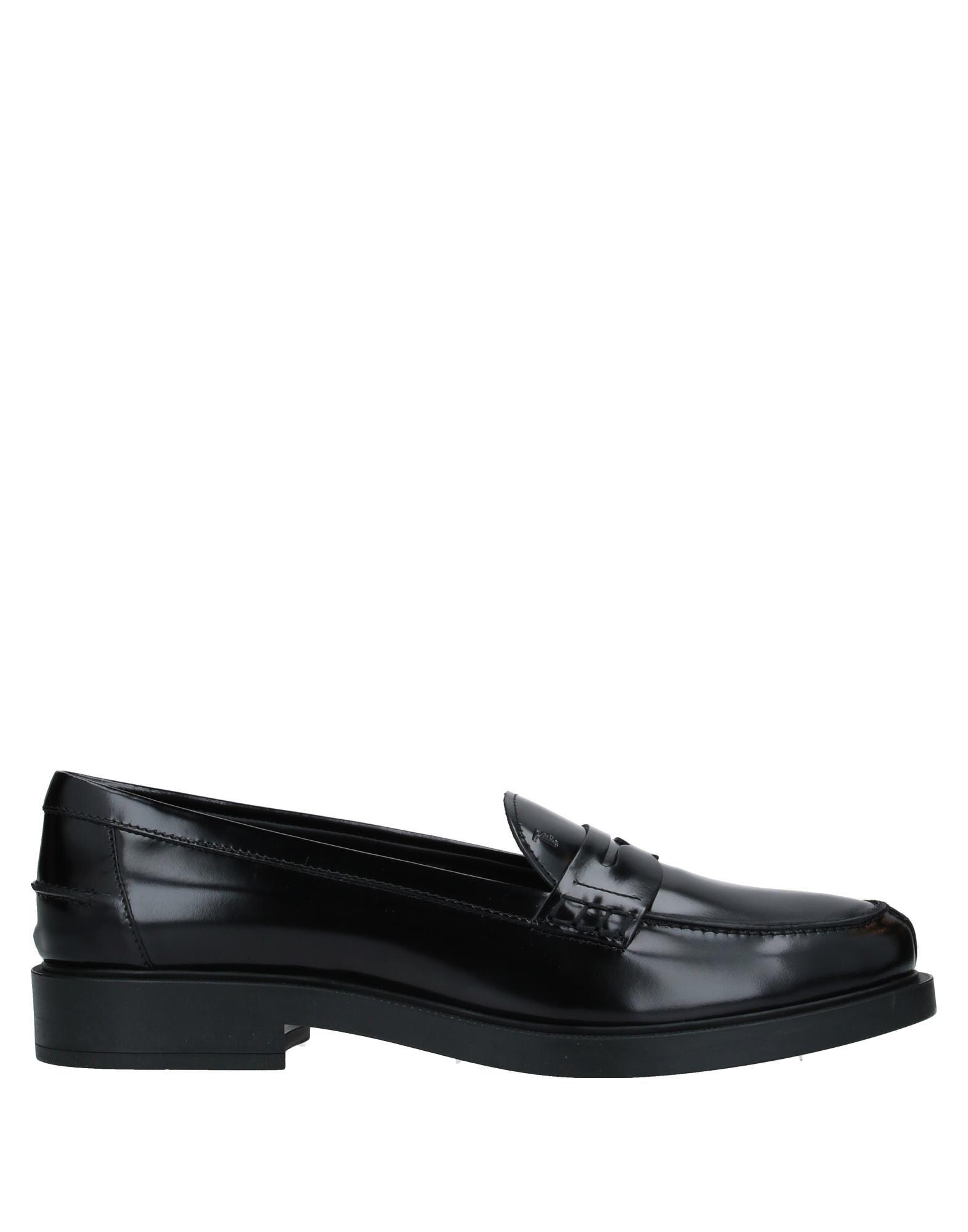 tods black loafers