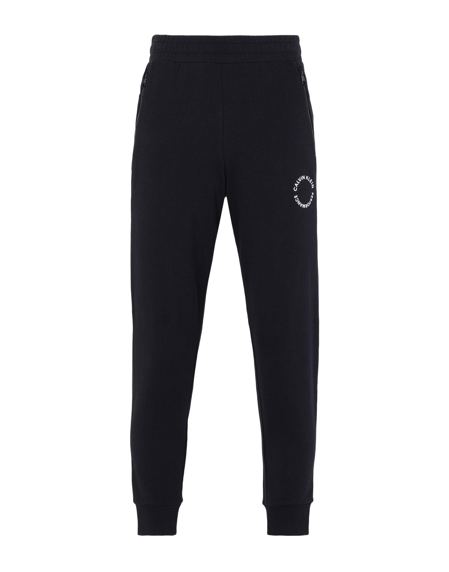 Calvin Klein Fleece Casual Pants in Black for Men - Lyst
