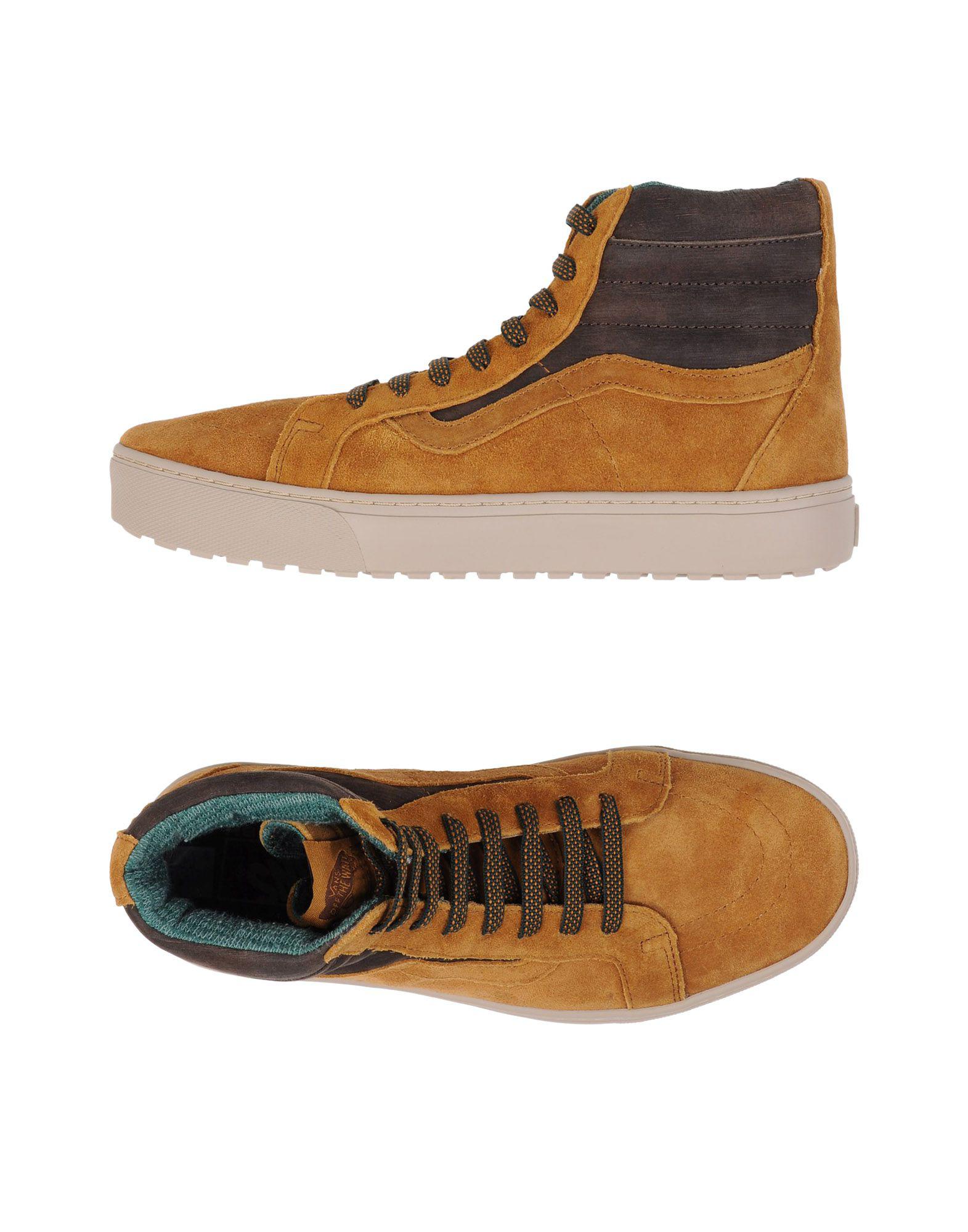 dark brown high top vans