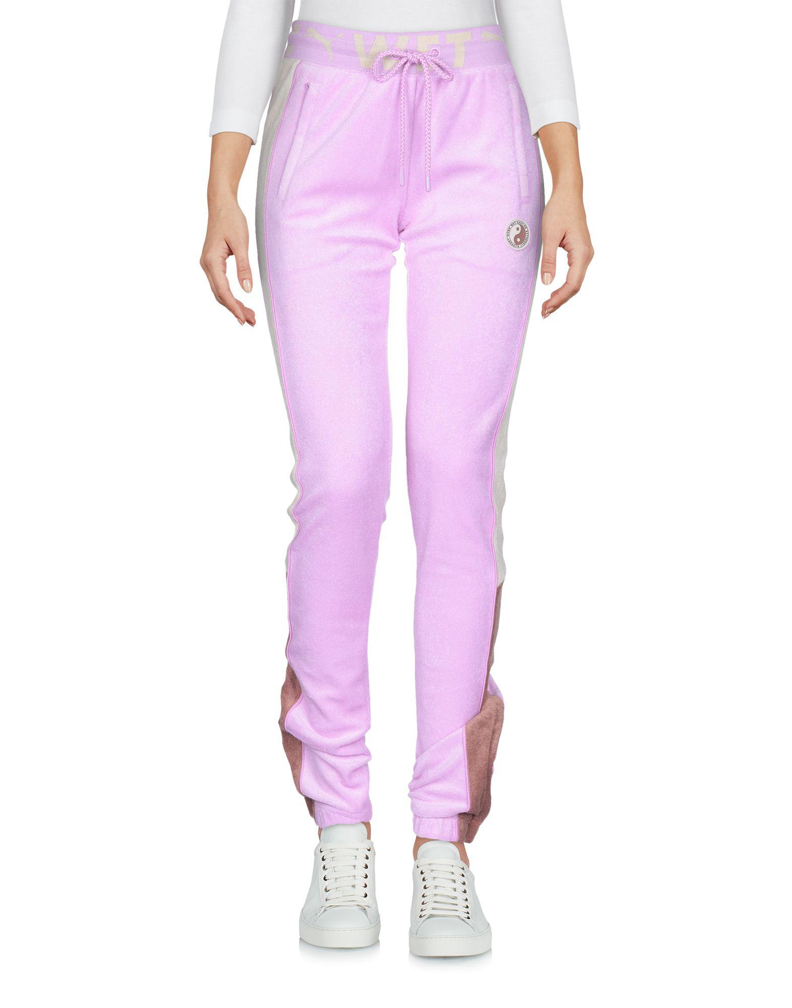 PUMA Cotton Casual Pants in Lilac (Purple) - Lyst