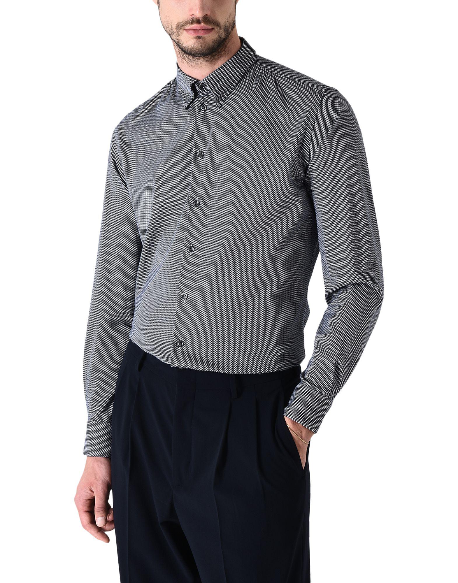 Armani Cotton Shirt in Grey (Gray) for Men Lyst
