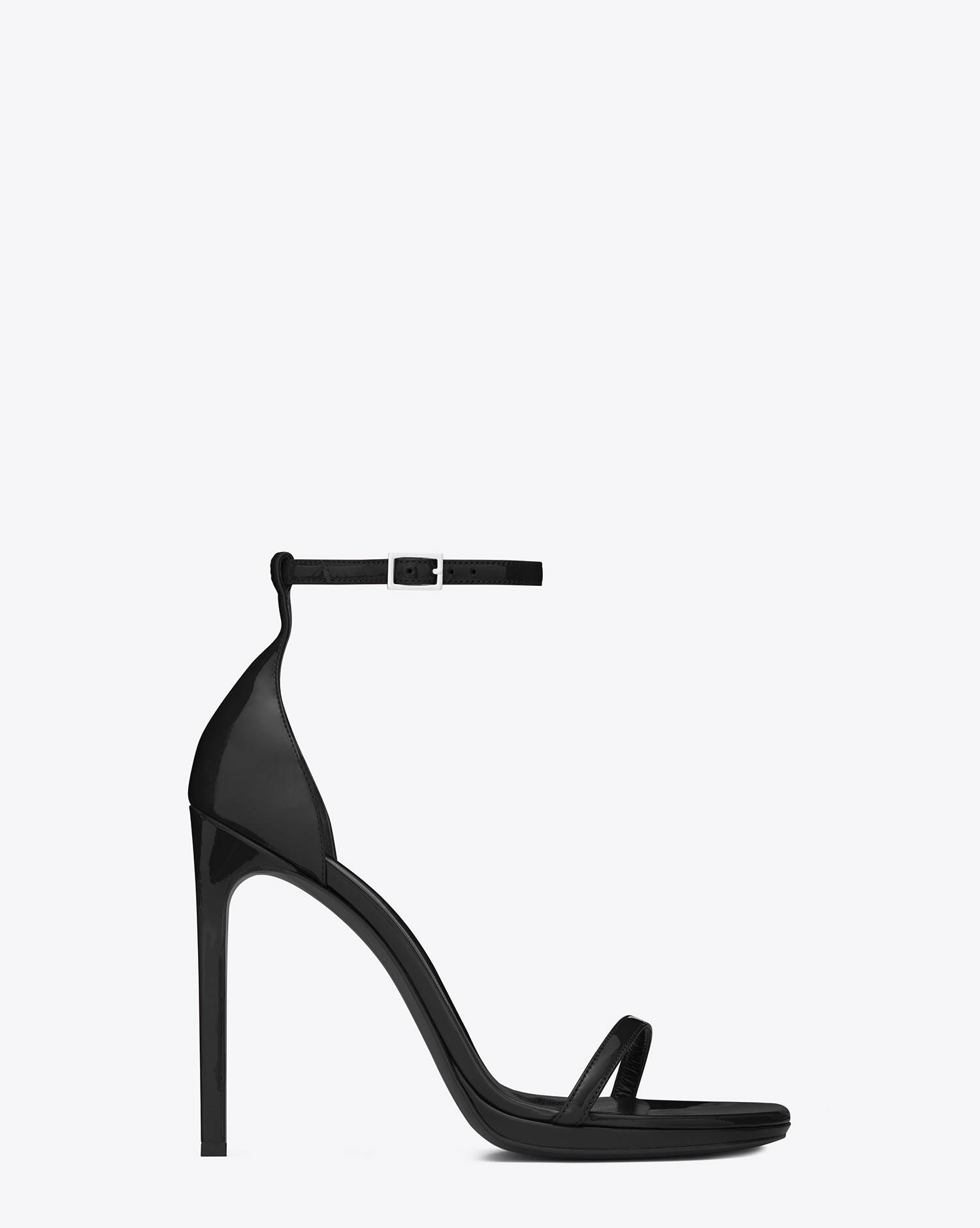 Saint Laurent Classic Jane Ankle Strap 105 Sandal In Black Patent