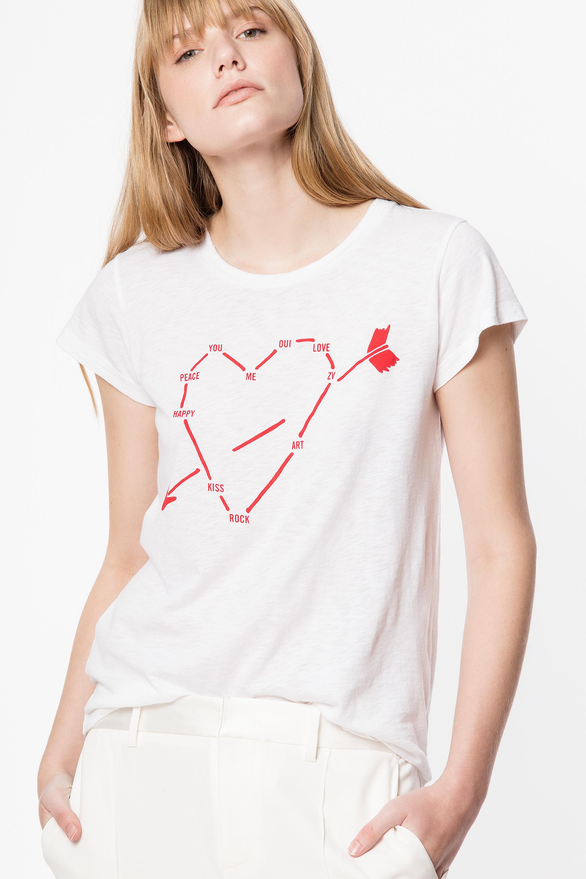 Zadig & Voltaire Skinny Heart Constellation T-shirt in White - Save 60% ...