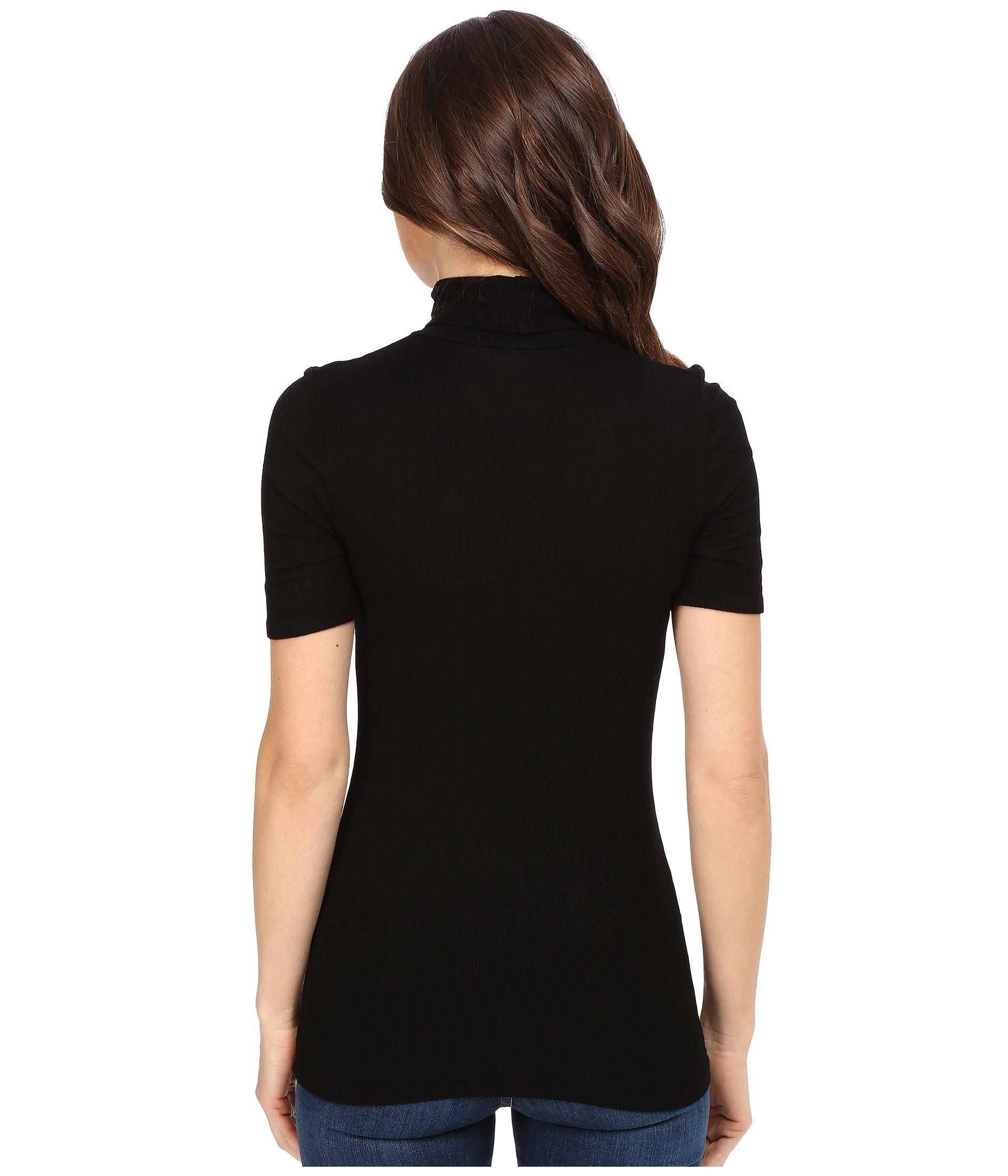 black short sleeve turtle neck