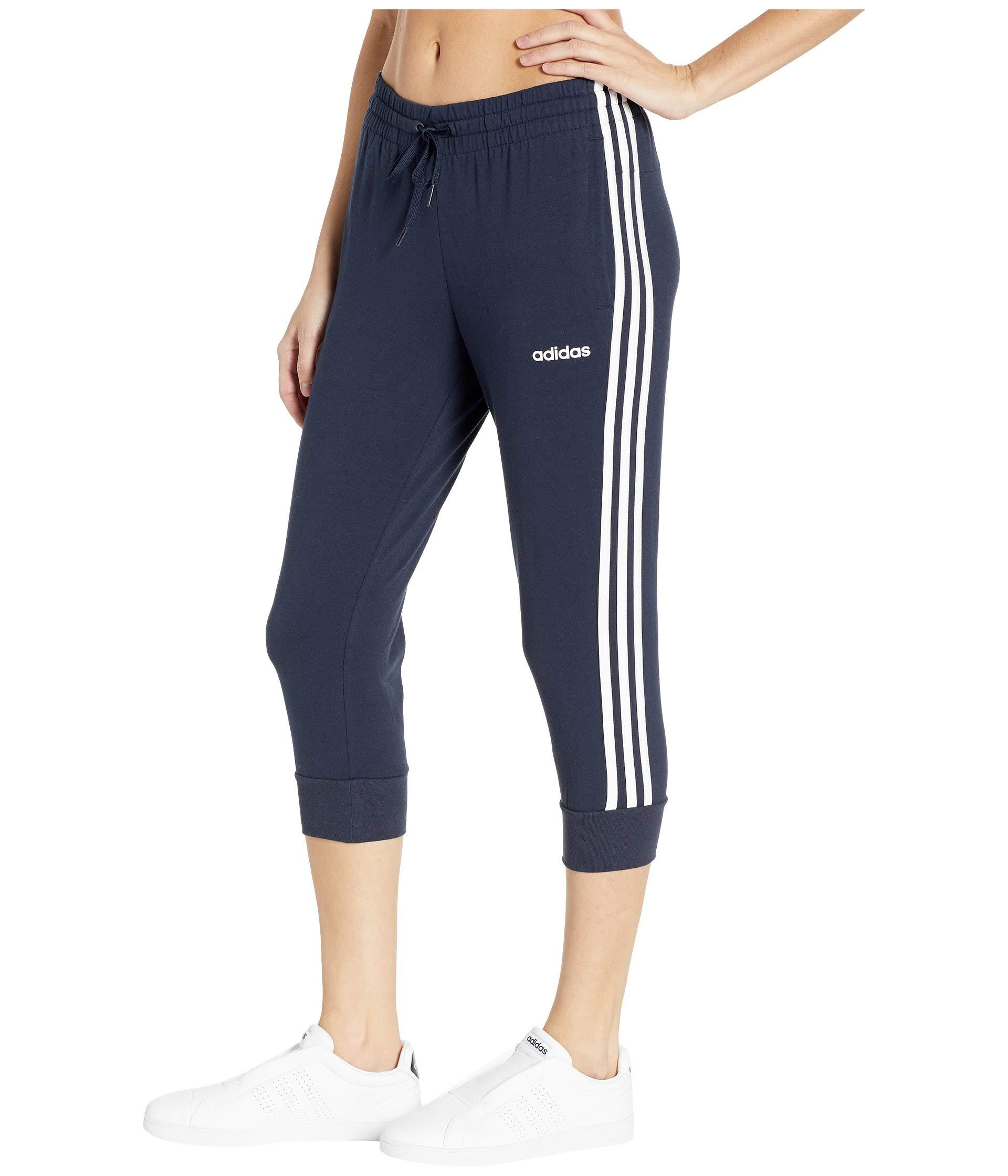 adidas Essential 3 stripes 34 Pants (blackwhite) Women's adidas Essential 3 stripes 34 Pants (blackwhite) Women's