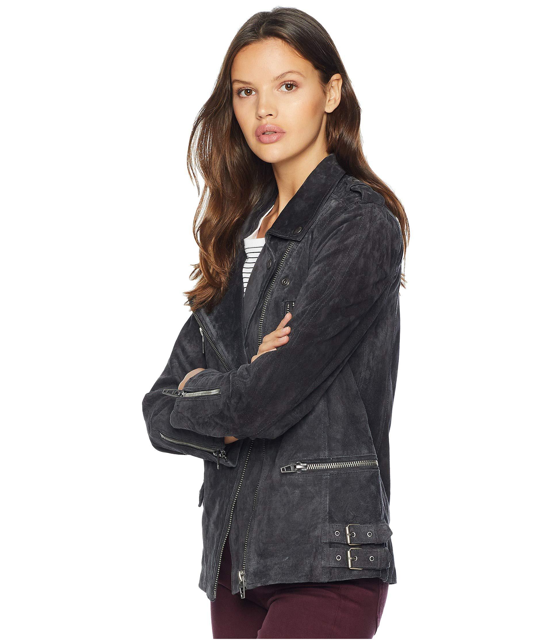 Lyst Blank Nyc Real Suede Moto Jacket In Dark And Stormy Lyst Blank Nyc Real Suede Moto Jacket In Dark And Stormy Women S Coat Blue