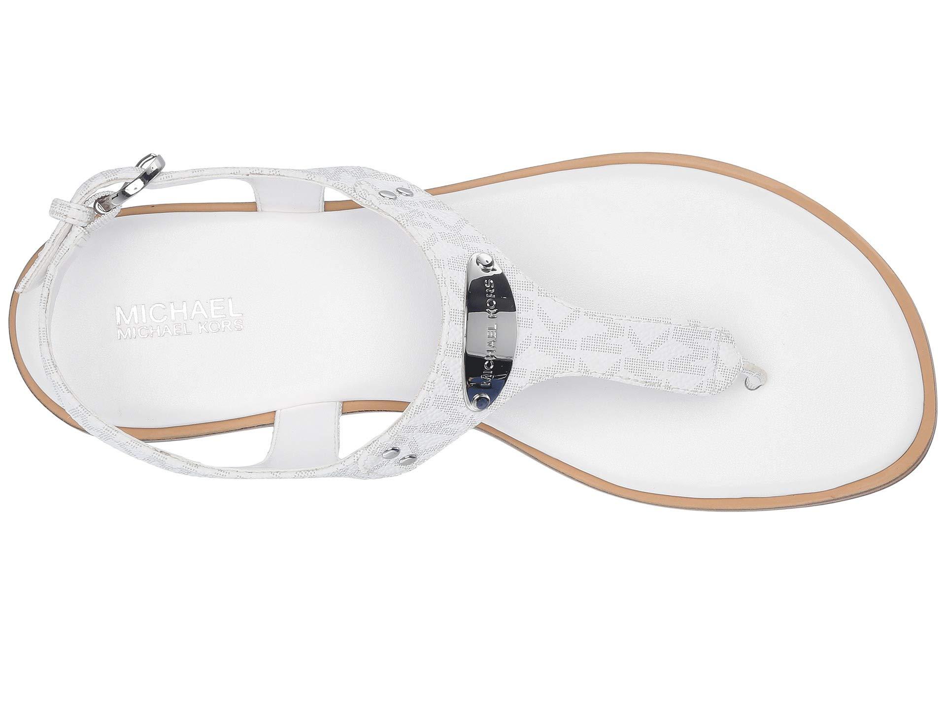michael kors plate thong sandals white
