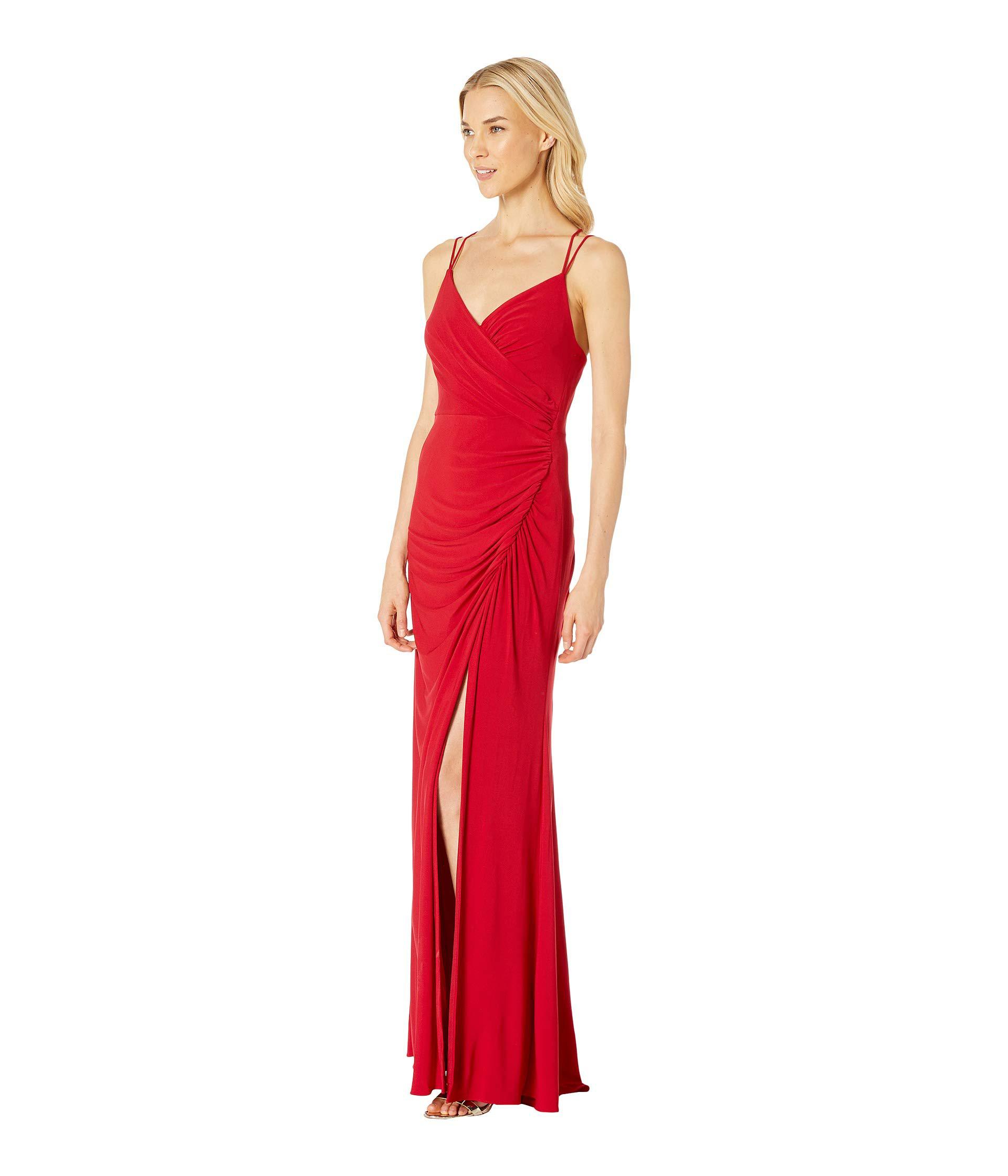 Lyst Adrianna Papell Jersey Long Dress Cardinal Women S In Red