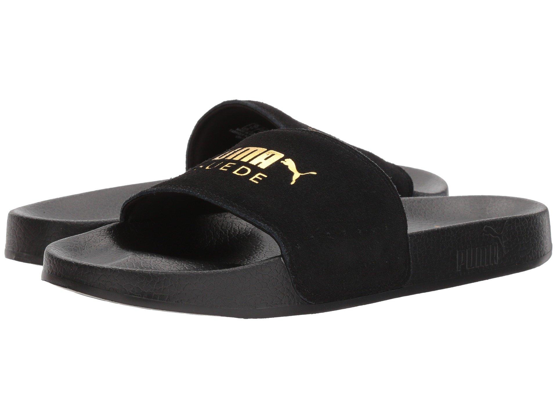 puma slides mens gold