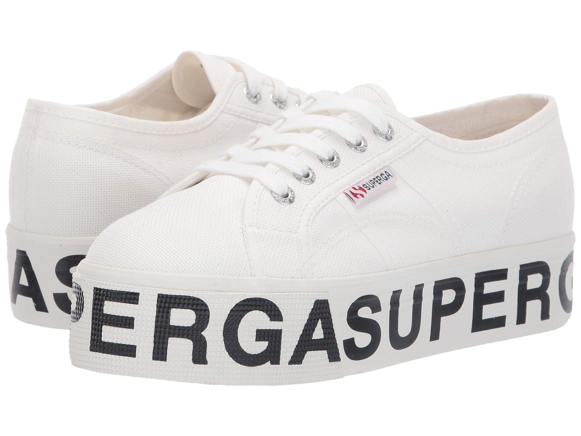 Lyst Superga 2790 Cotw Outsole Lettering White Womens Lace Up Casual Shoes In White Save 6004