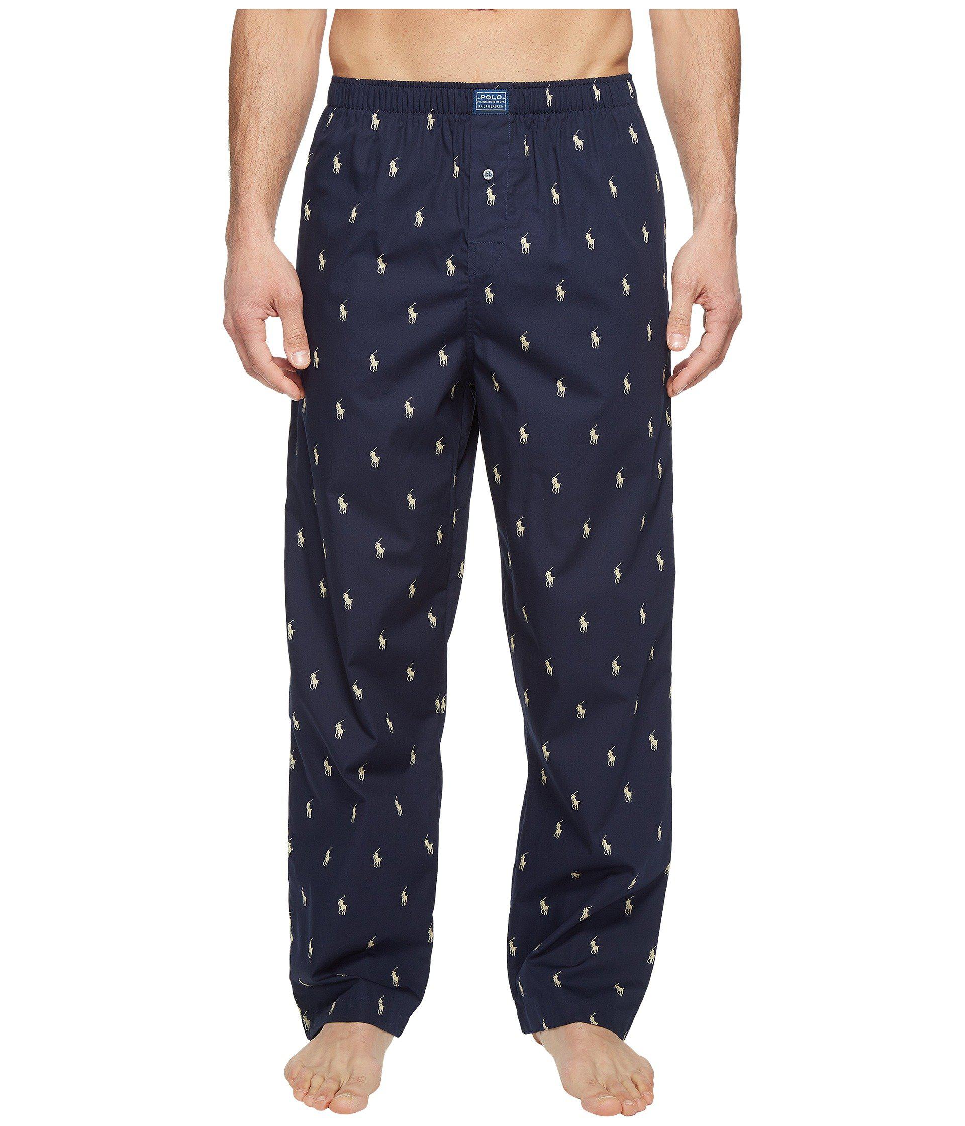 Lyst - Polo Ralph Lauren Allover Pony Sleep Pant in Blue for Men - Save ...