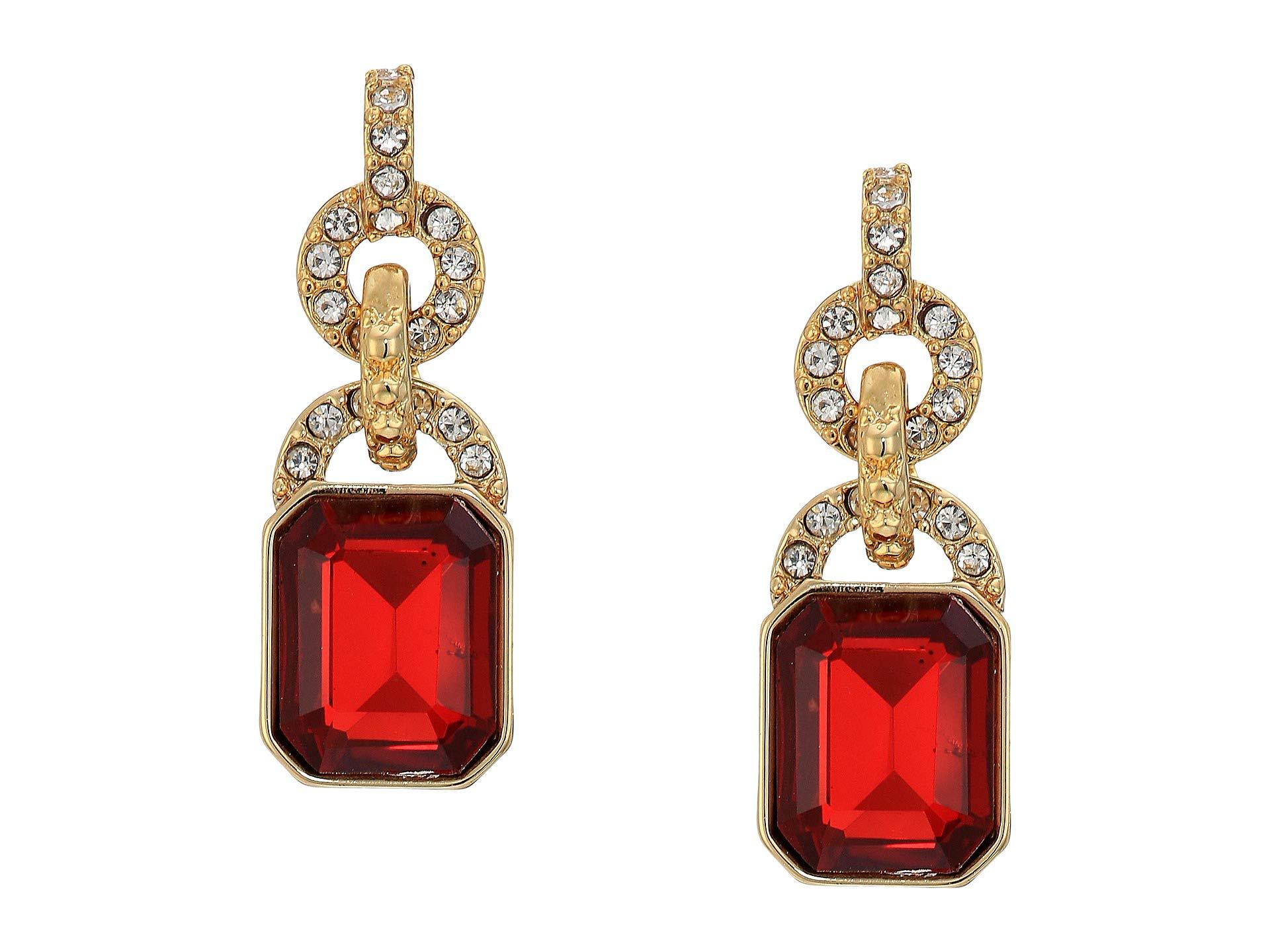 Lyst Lauren By Ralph Lauren Post Stone Drop Earrings (red) Earring in Red