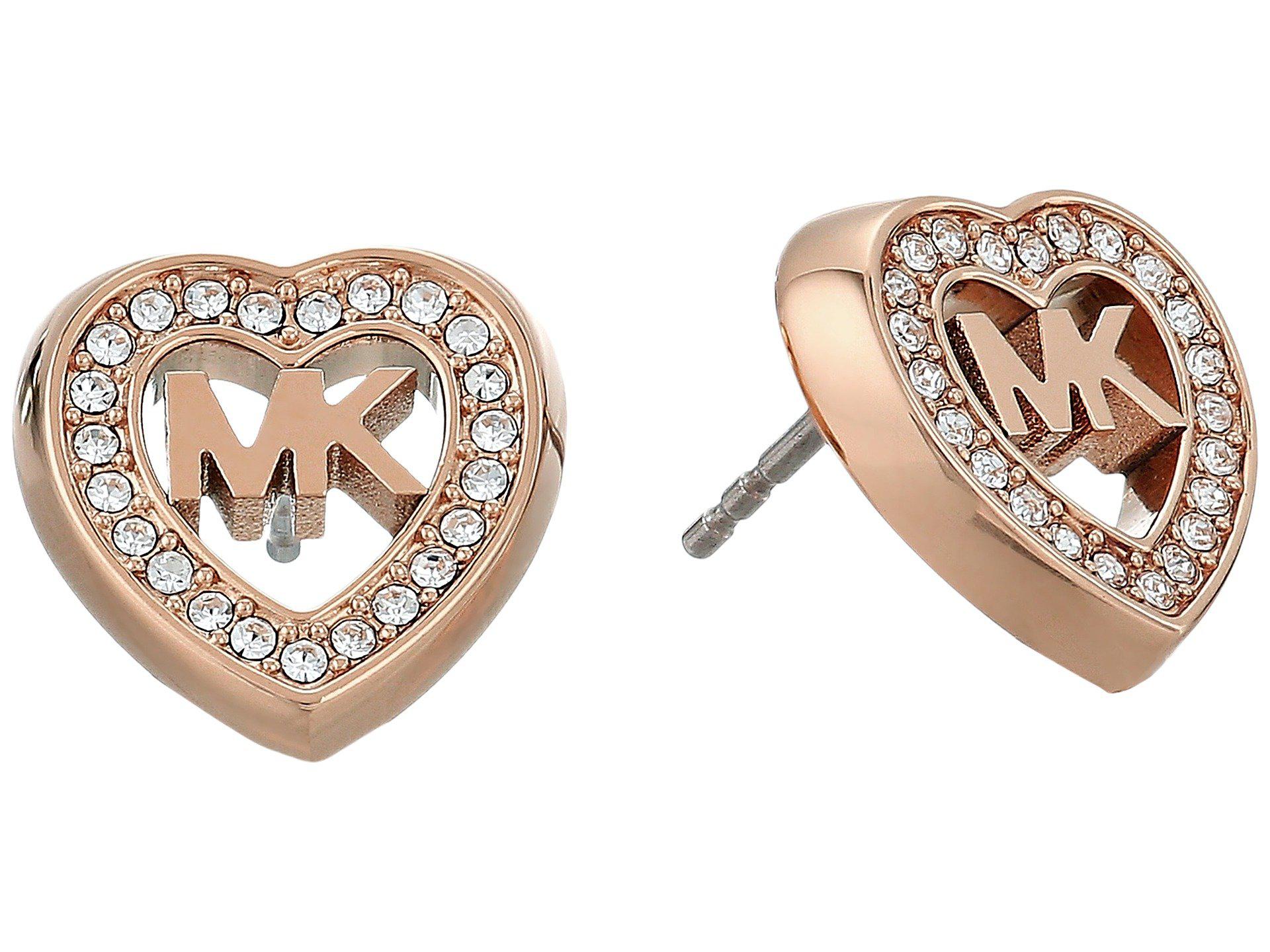 Lyst Michael Kors Love Is In The Air Pave Heart Stud