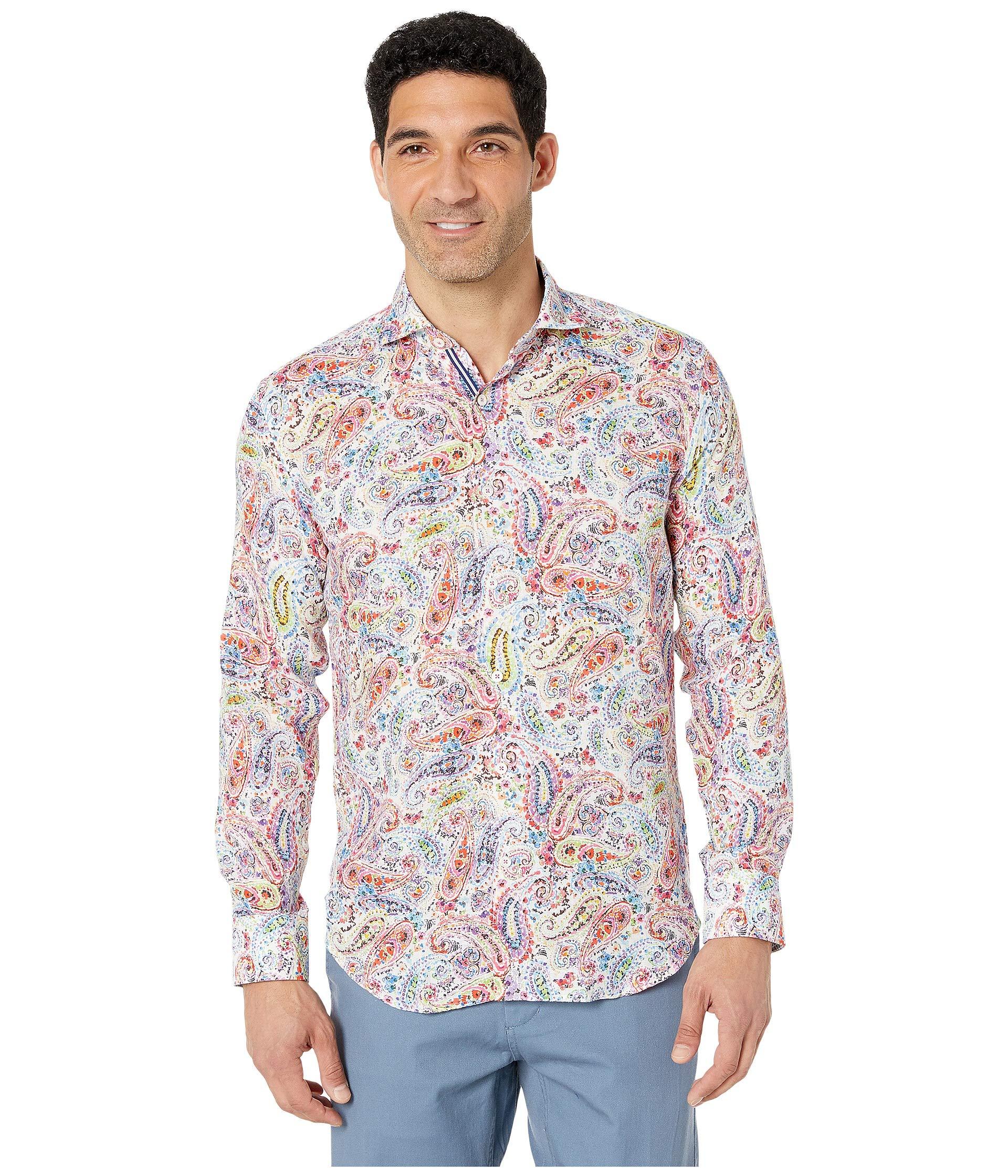 Bugatchi Clay Paisley Linen Shirt (candy) Men's Clothing for Men - Lyst