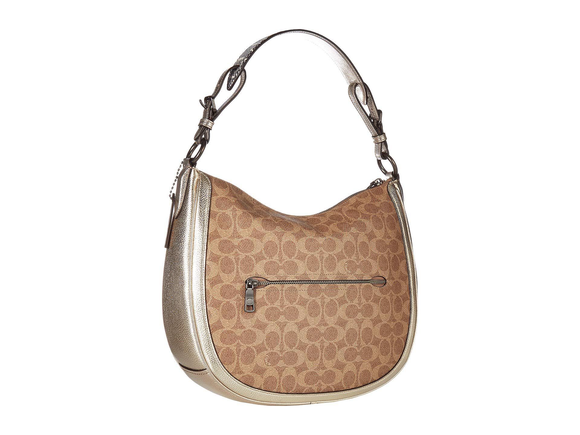 Lyst Coach Coated Canvas Signature Metallic And Exotics Sutton View Fullscreen