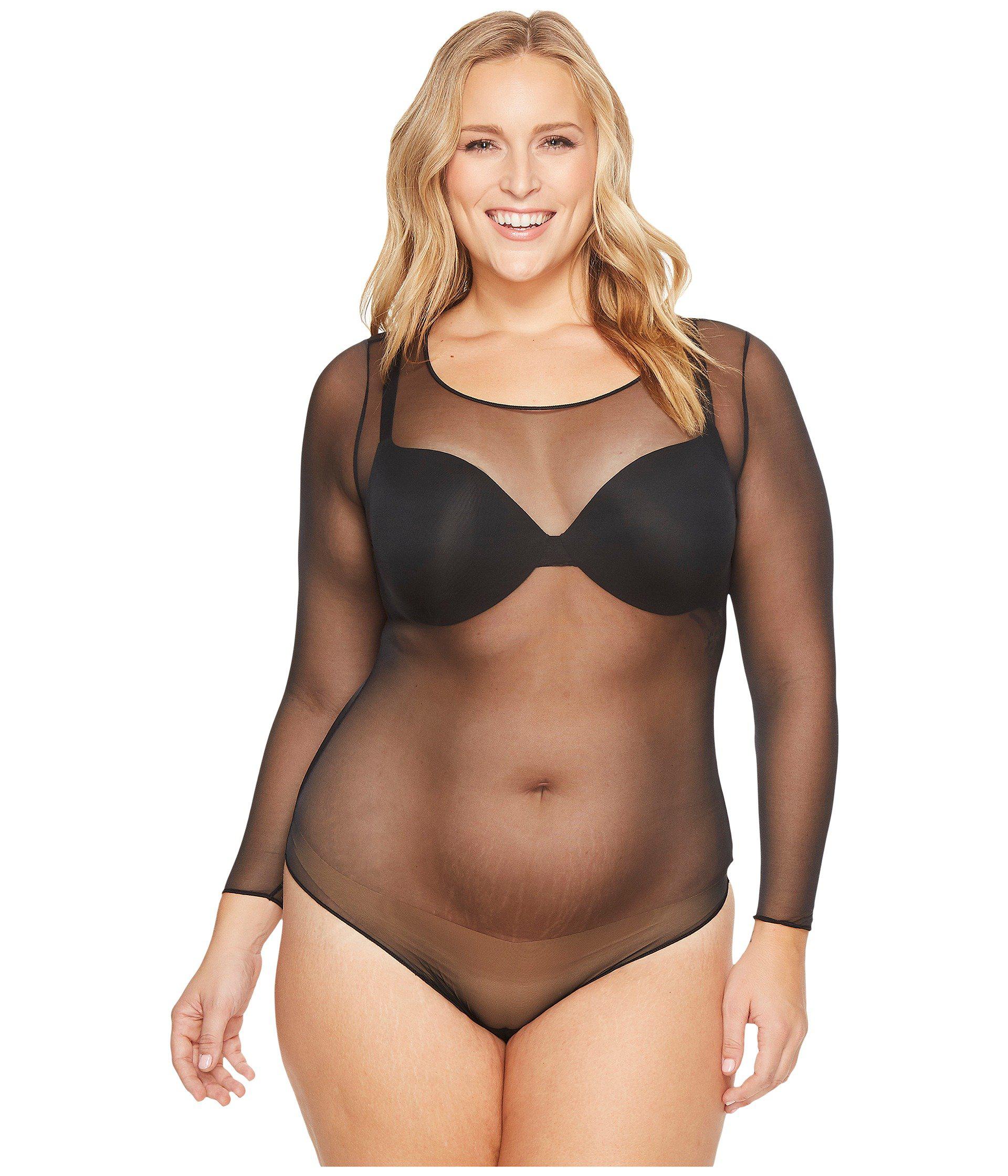 Plus size long sleeve bodysuit