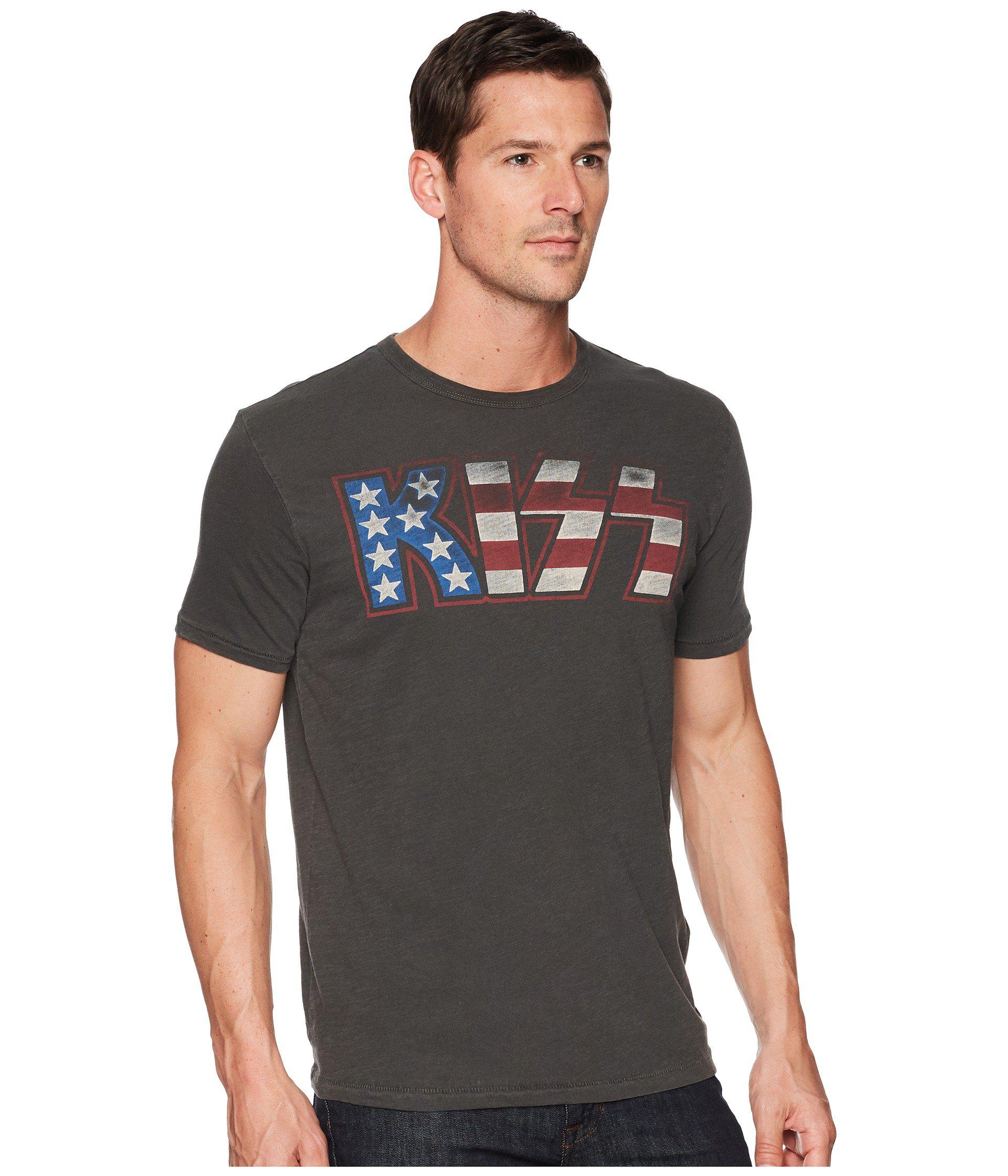 Lucky Brand Kiss American Flag Tee (black Mountain) Men's Clothing in ...