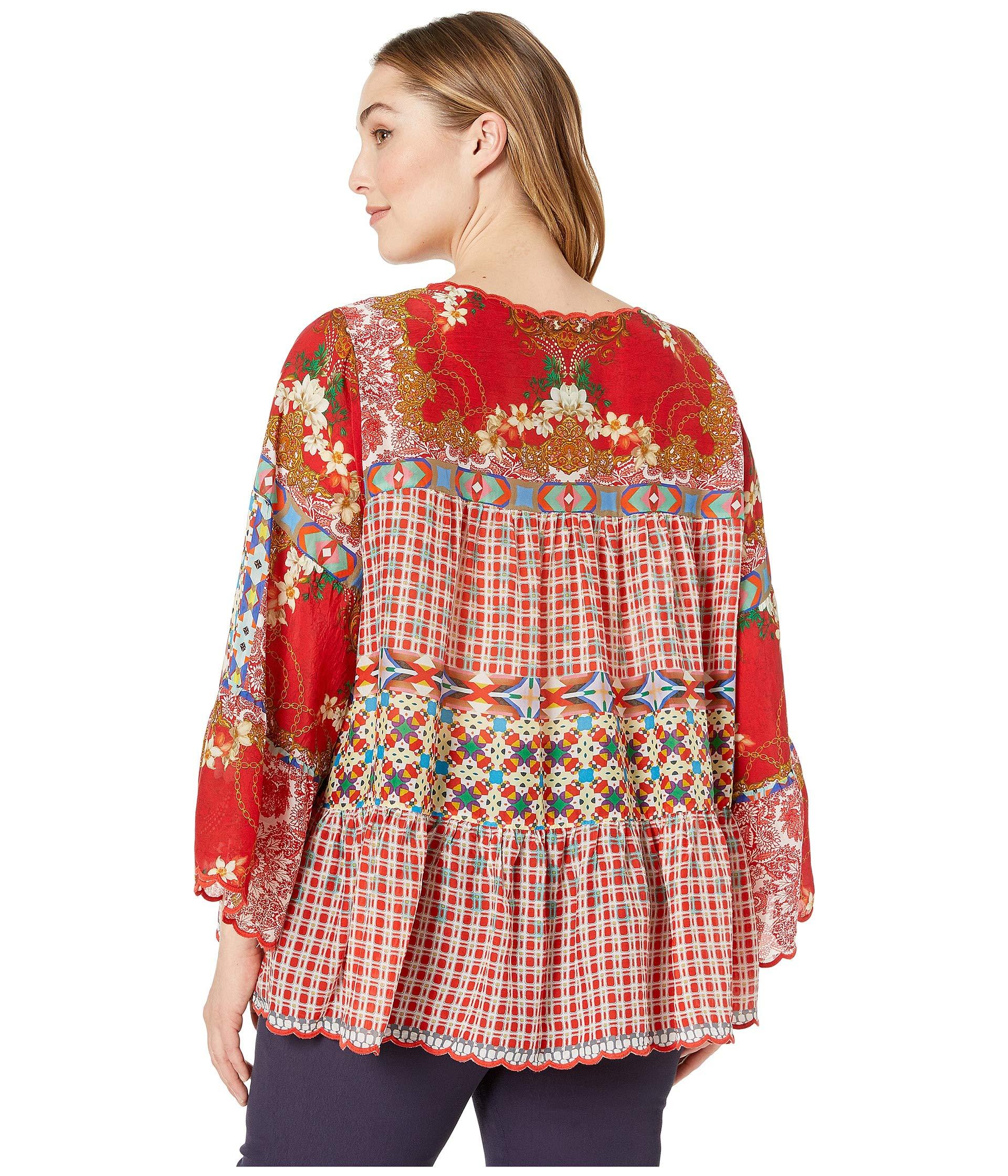 Johnny Was Plus Size Fyson Blouse (multi) Women's Clothing in Red - Lyst