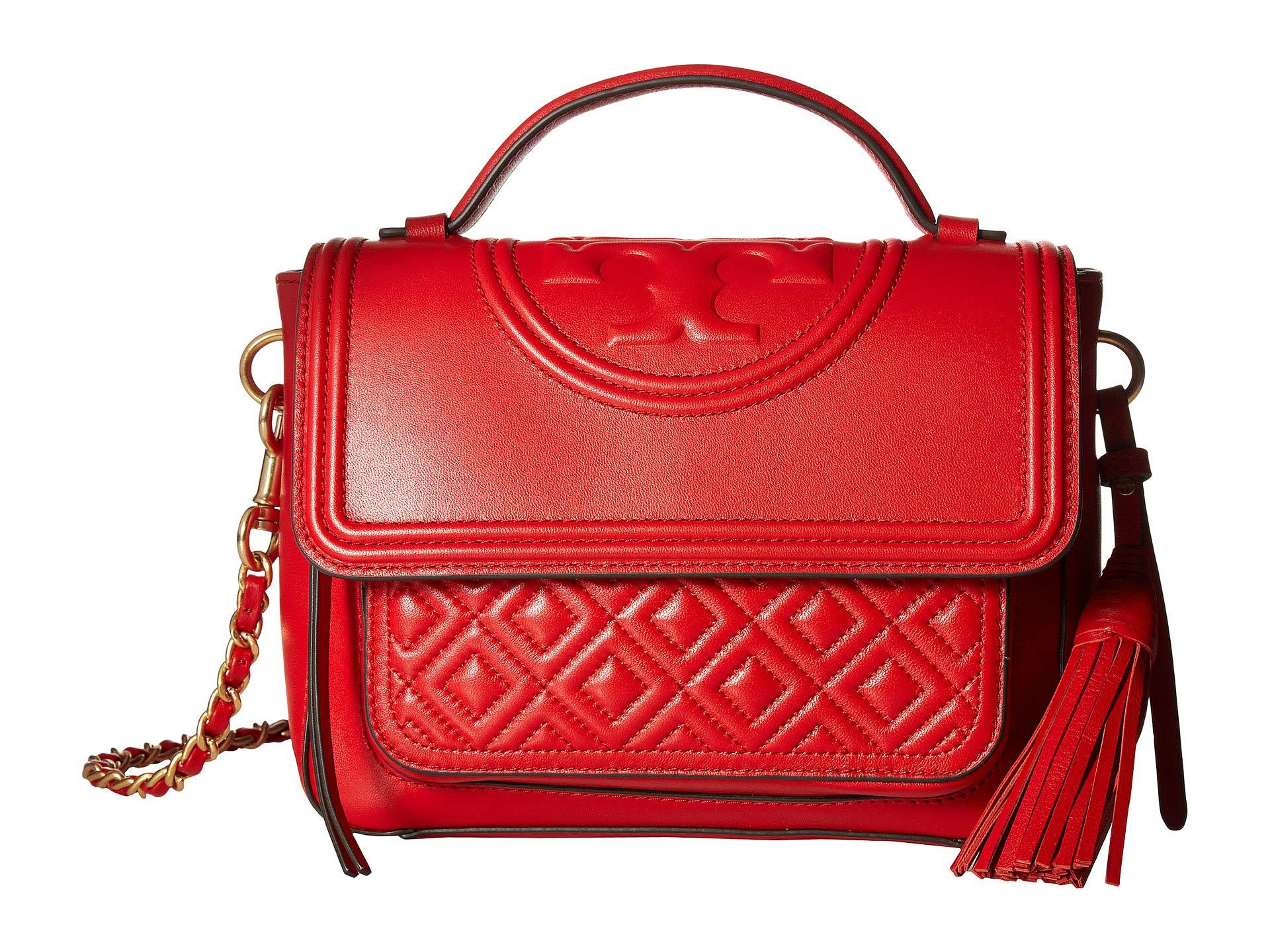 Lyst Tory Burch Fleming Satchel Brilliant Red Handbags Tory Burch Women S Fleming Satchel Brilliant Red Handbags