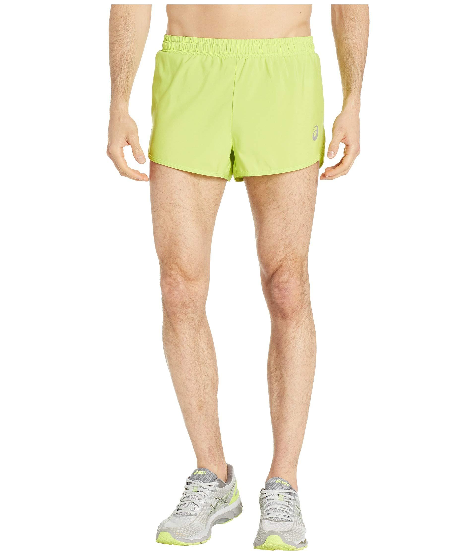 Asics Synthetic Run Split Shorts in Green for Men Lyst