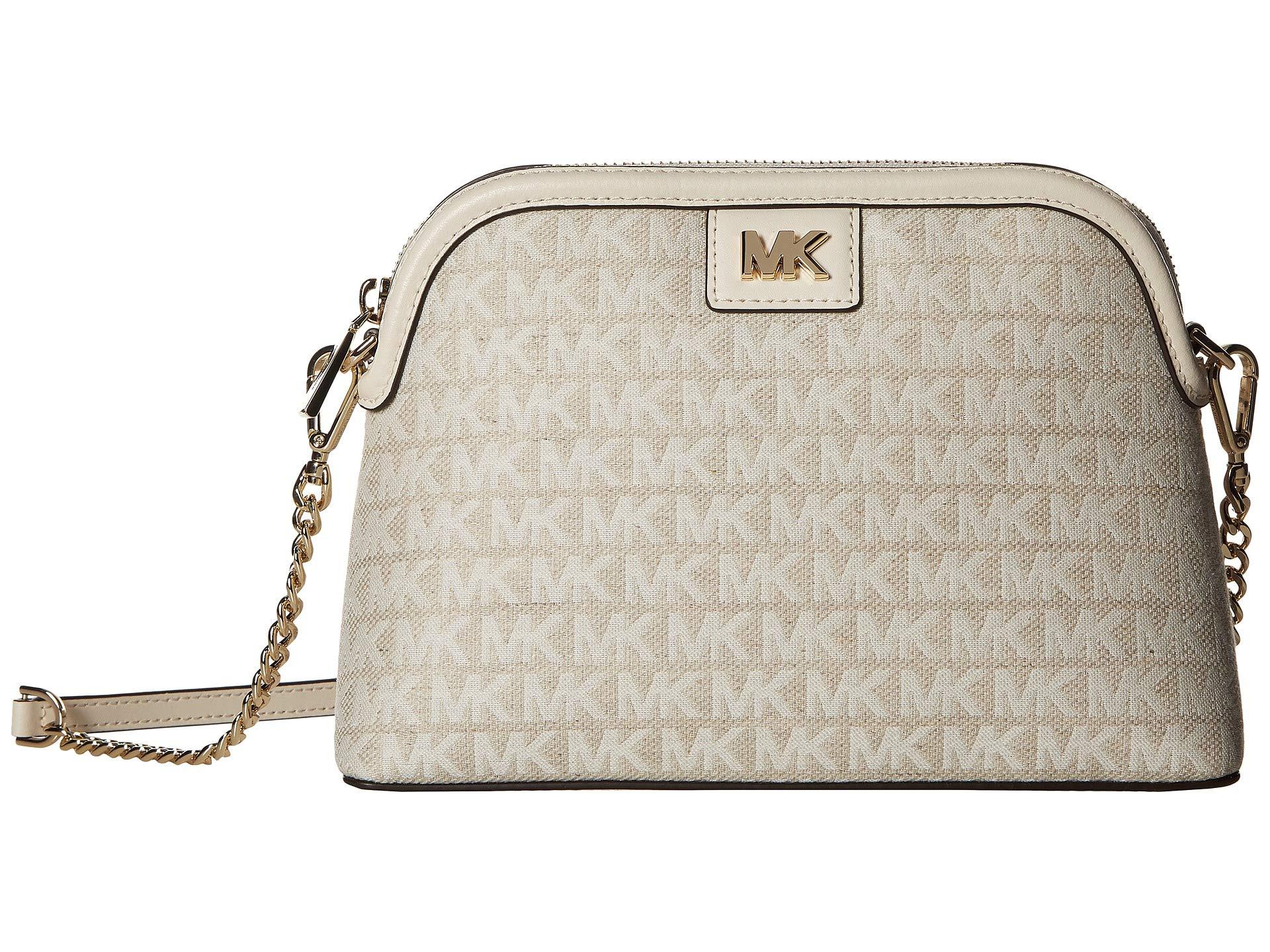 MICHAEL Michael Kors Large Zip Dome Crossbody (beige/ebony) Handbags in