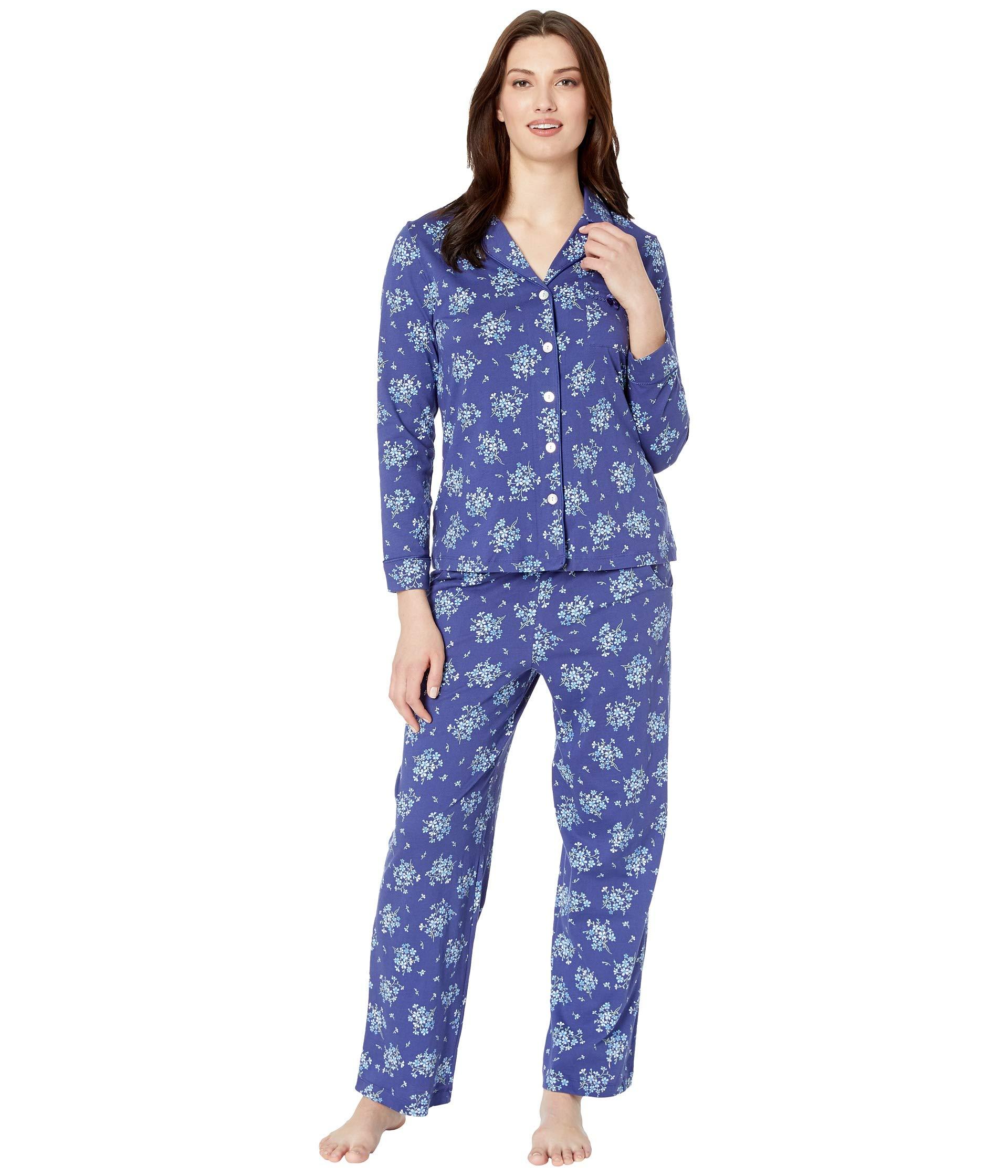 Lyst - Carole Hochman Notch Collar Pajama Set (blue Paisley) Women's ...