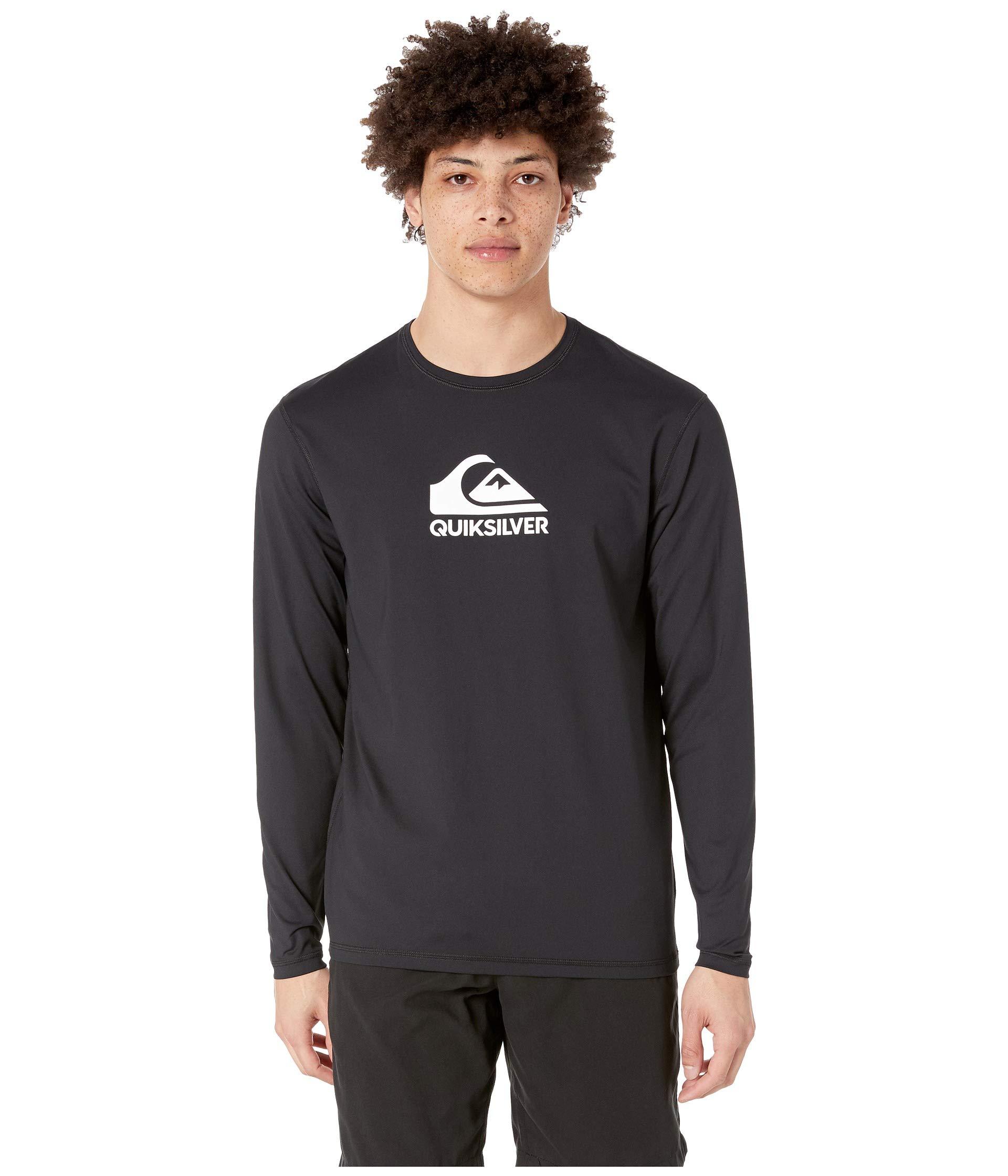 Quiksilver Cotton Solid Streak Long Sleeve Rashguard in Black for Men Lyst
