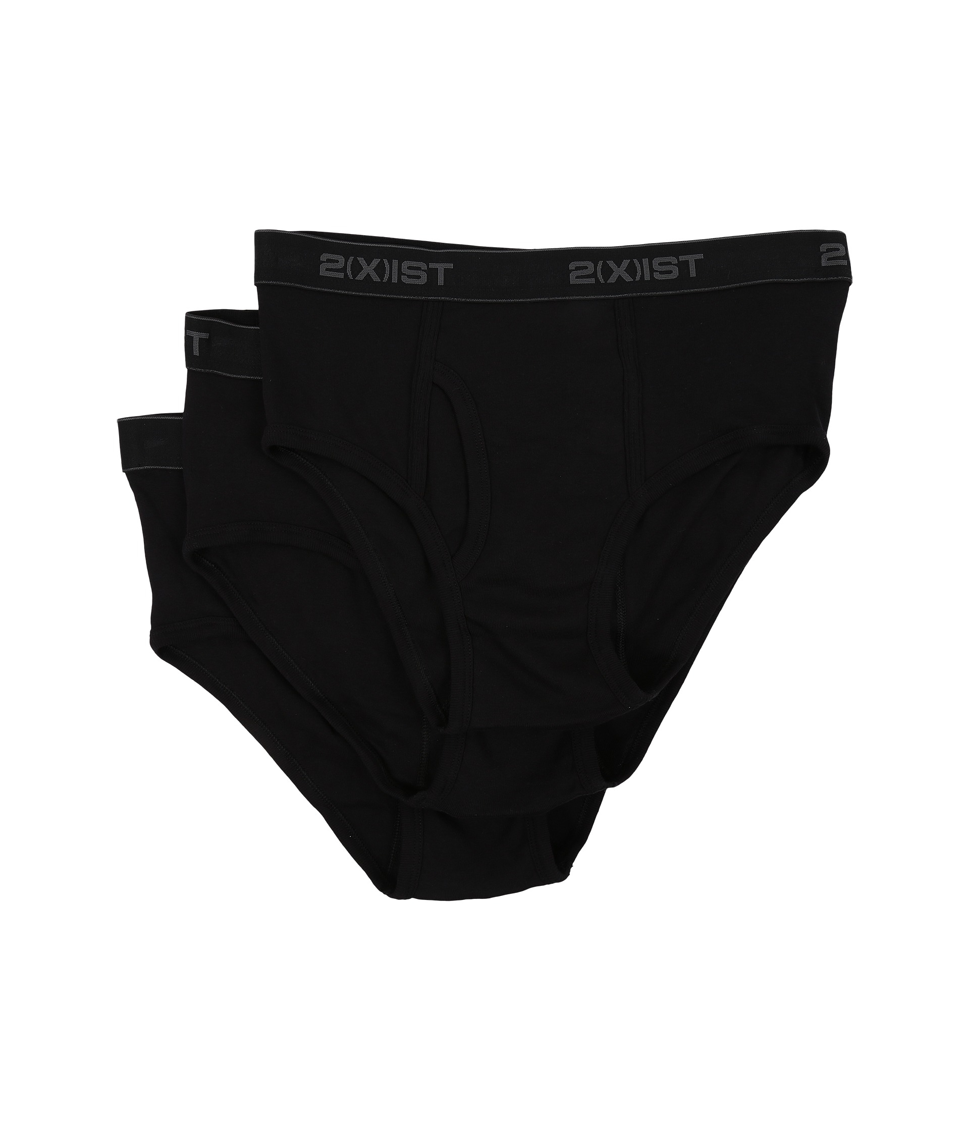 Lyst - 2xist 3-pack Essential Fly Front Brief in Black for Men