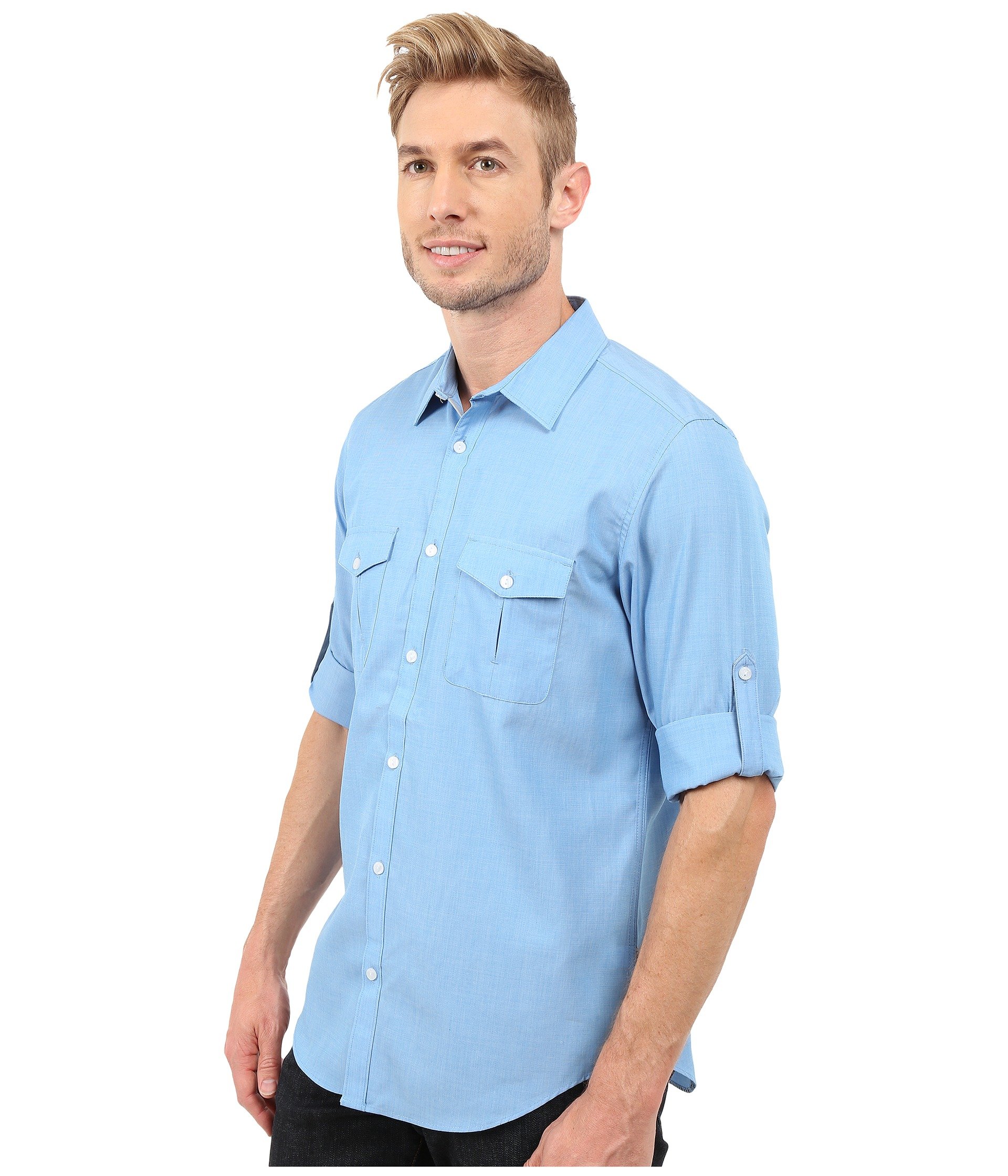 mens chambray shirt long sleeve