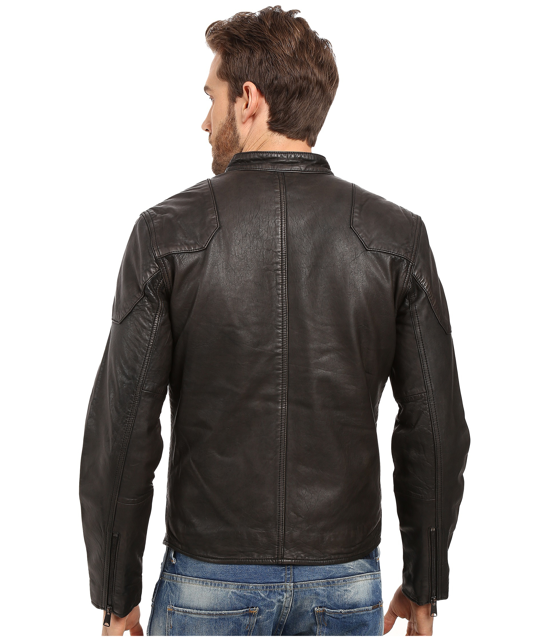 Lyst - Lucky Brand Thruxton Leather Jacket in Black for Men