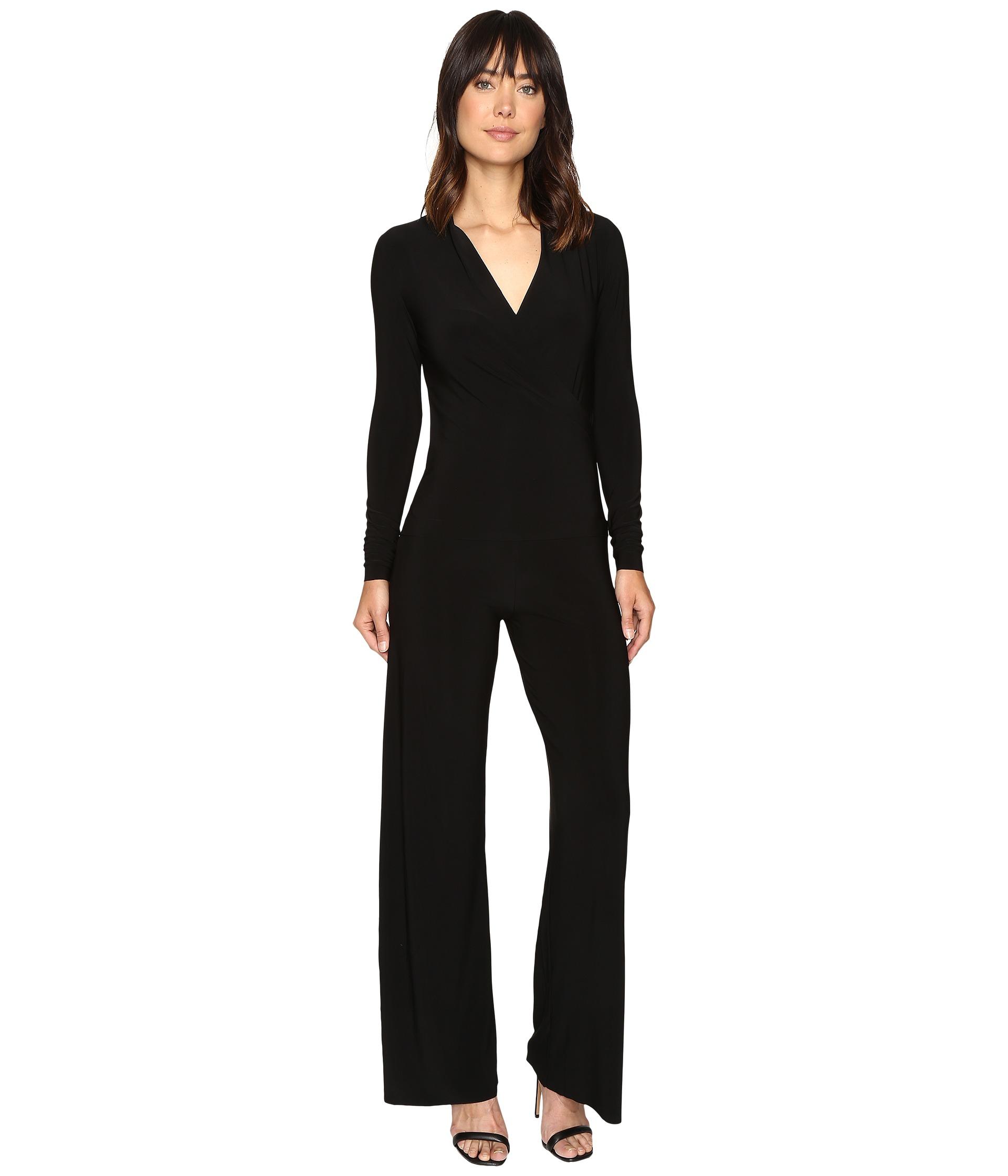 Kamalikulture Long Sleeve Modern Side Drape Jumpsuit in Black - Save 34 ...