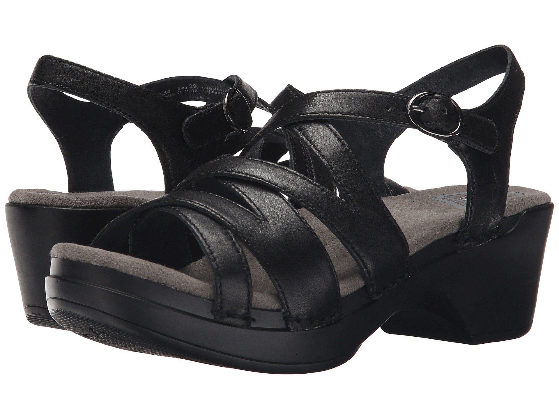 Lyst - Dansko Stevie (black Full Grain) Women's Sandals in ...