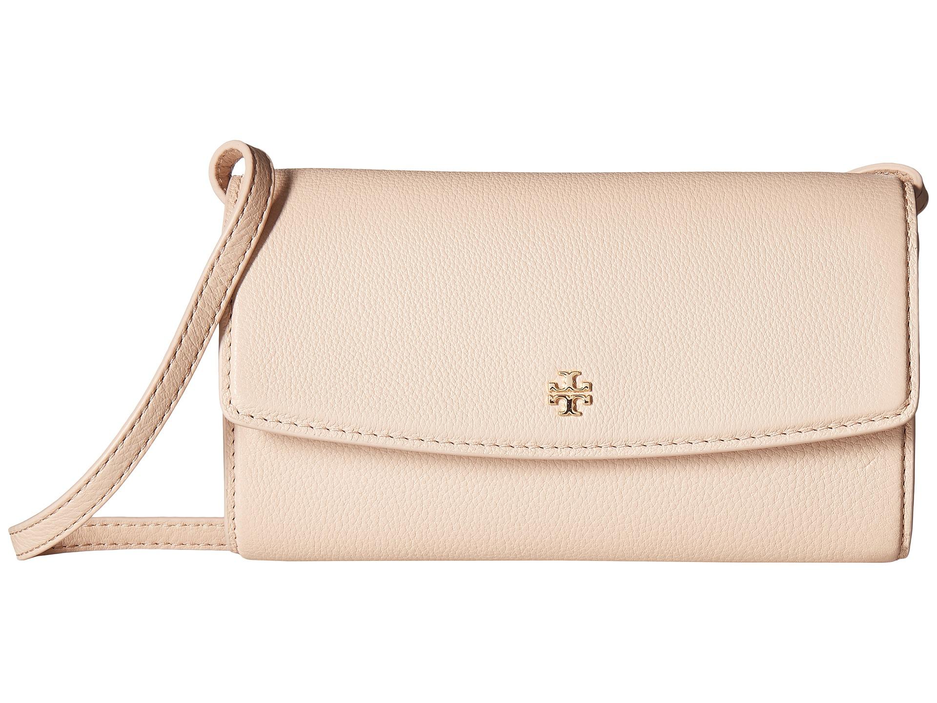 Tory burch Robinson Pebbled Mini Flap Wallet Crossbody | Lyst