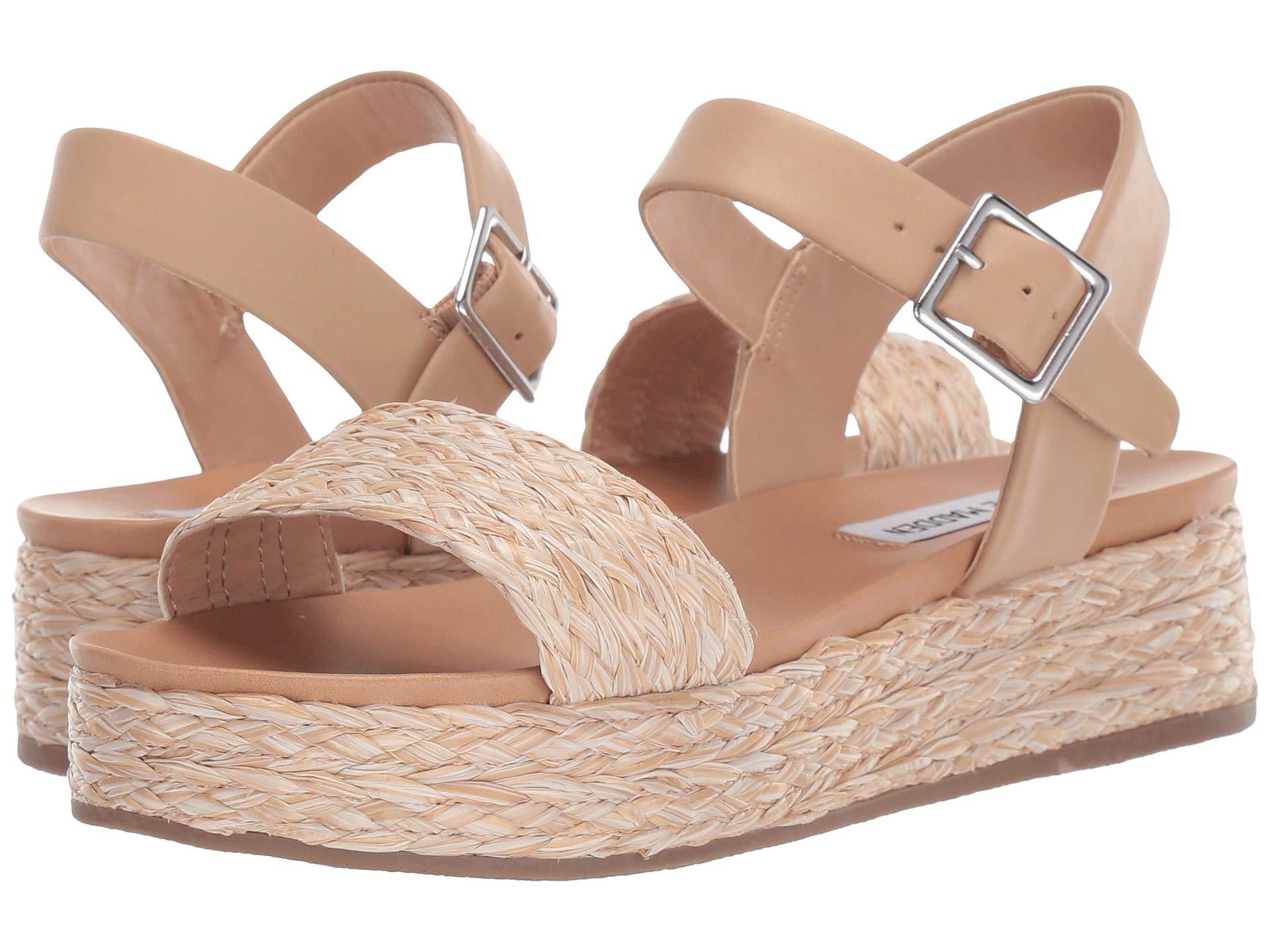 Steve Madden Accord Platform Sandals (natural Raffia) Women's Shoes in ...