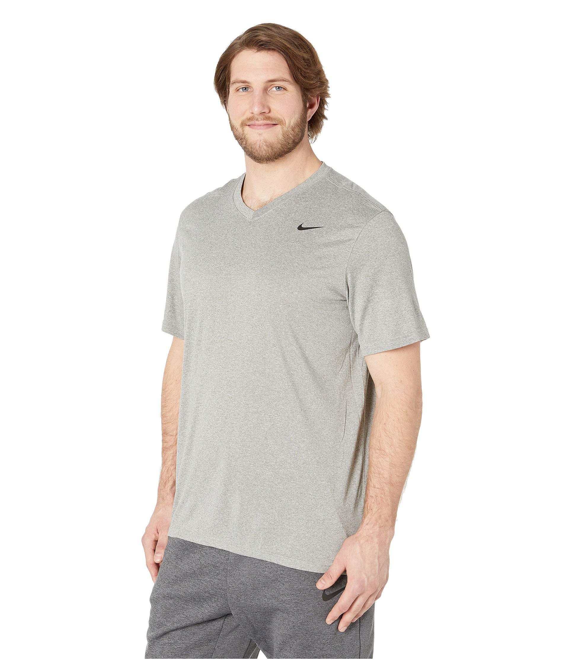 Nike Synthetic Big Tall Dry Tee Legend V-neck 2.0 in Dark Grey Heather ...
