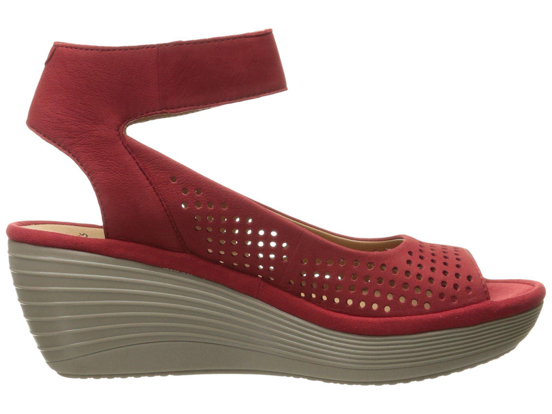 Lyst Clarks Reedly Salene Wedge Sandal In Red 1339