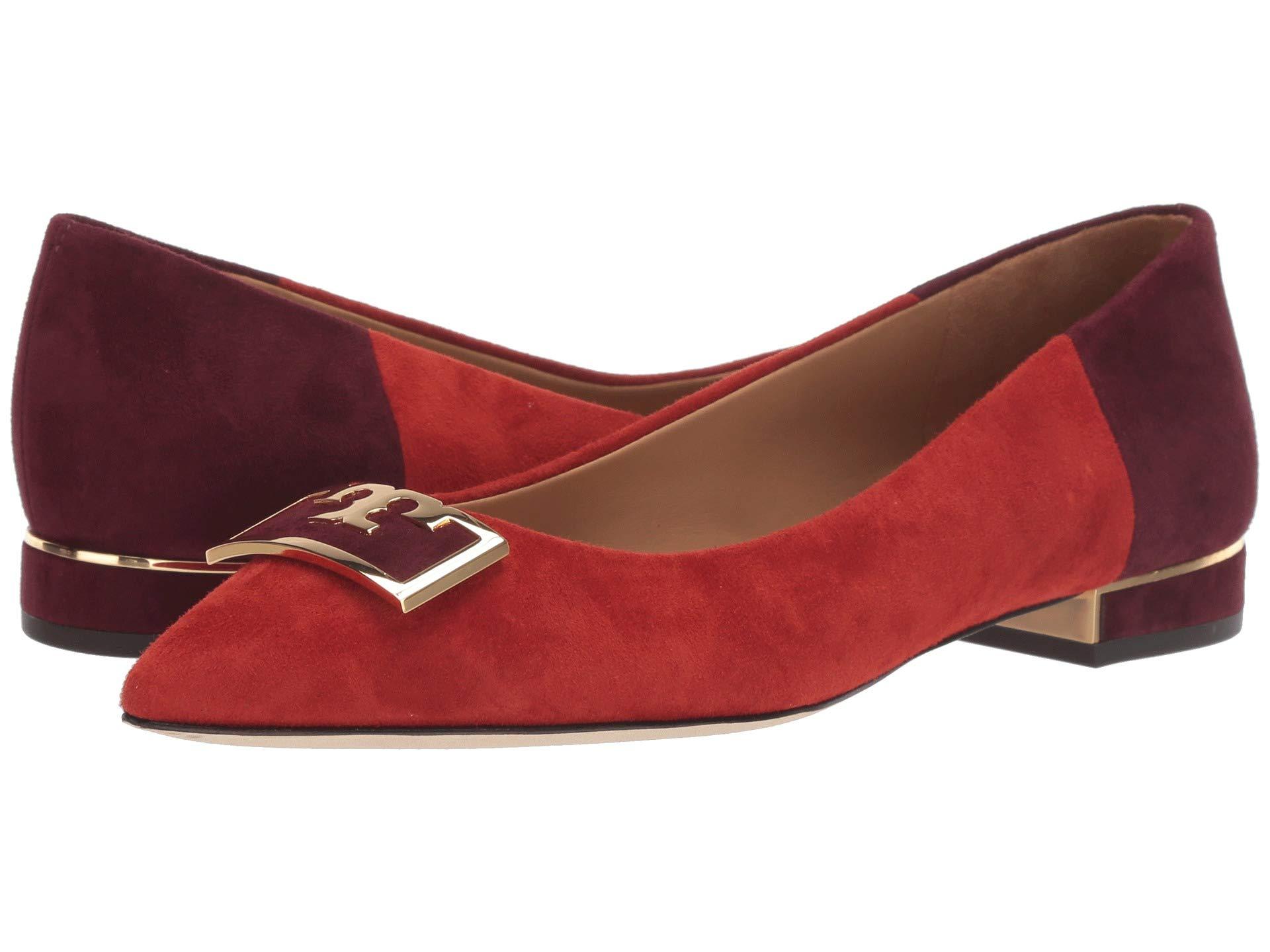 tory burch red patent flats