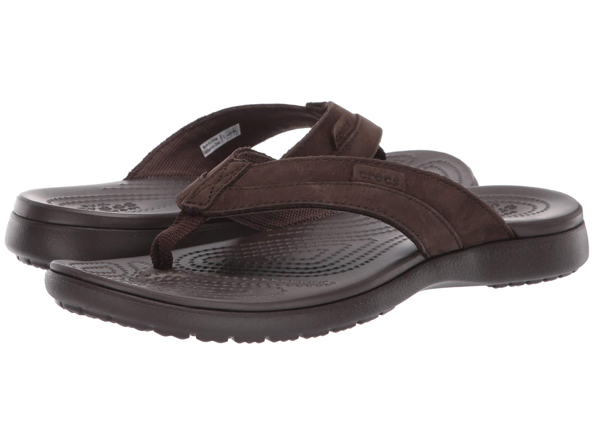 crocs santa cruz leather flip